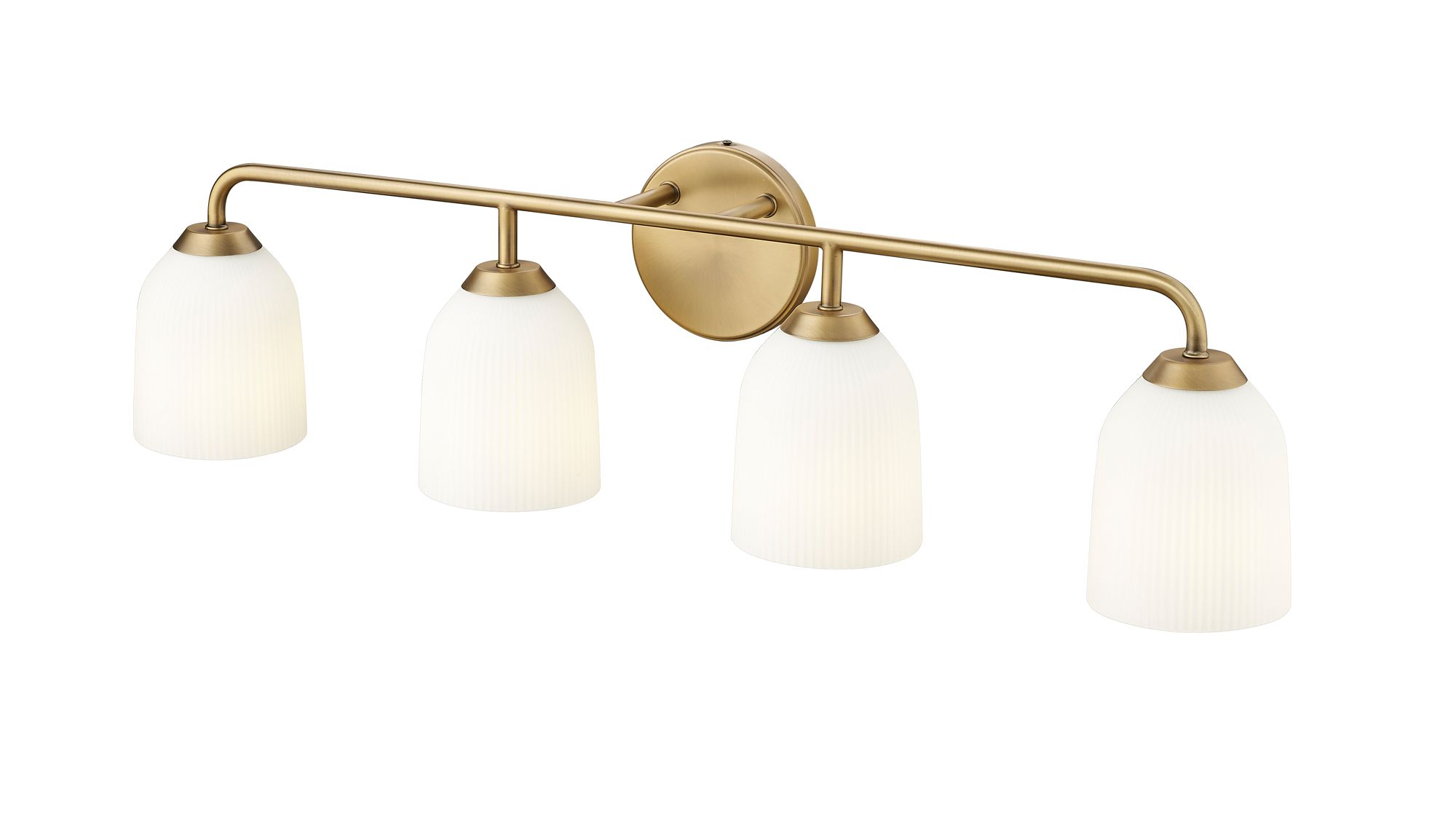 Image 5 Millennium Norah 4-Light 32" Vintage Brass Vanity Light with Glass Shade more views