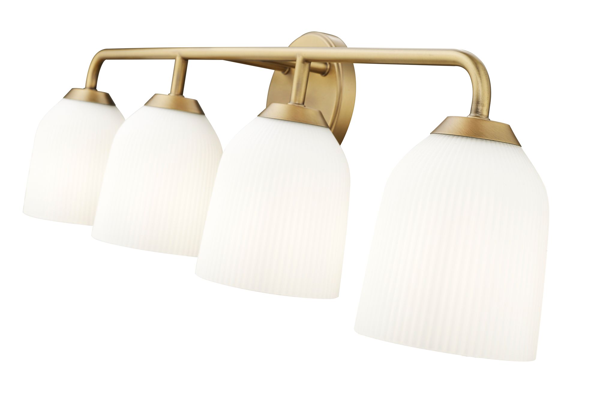 Image 6 Millennium Norah 4-Light 32" Vintage Brass Vanity Light with Glass Shade more views