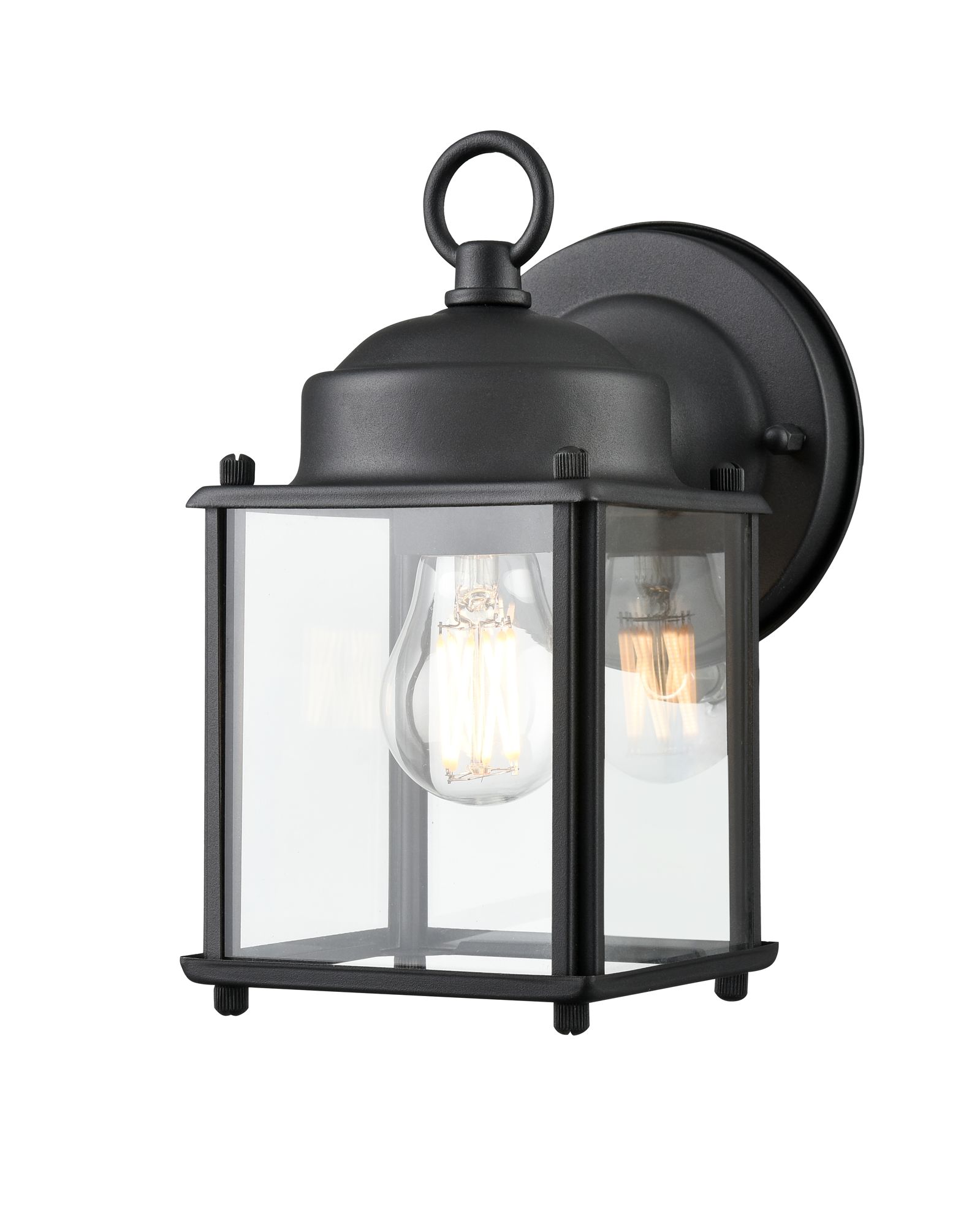 Image 2 Millennium Northsted 1-Lt 8" Textured Black Outdoor Wall Sconce with Shade more views