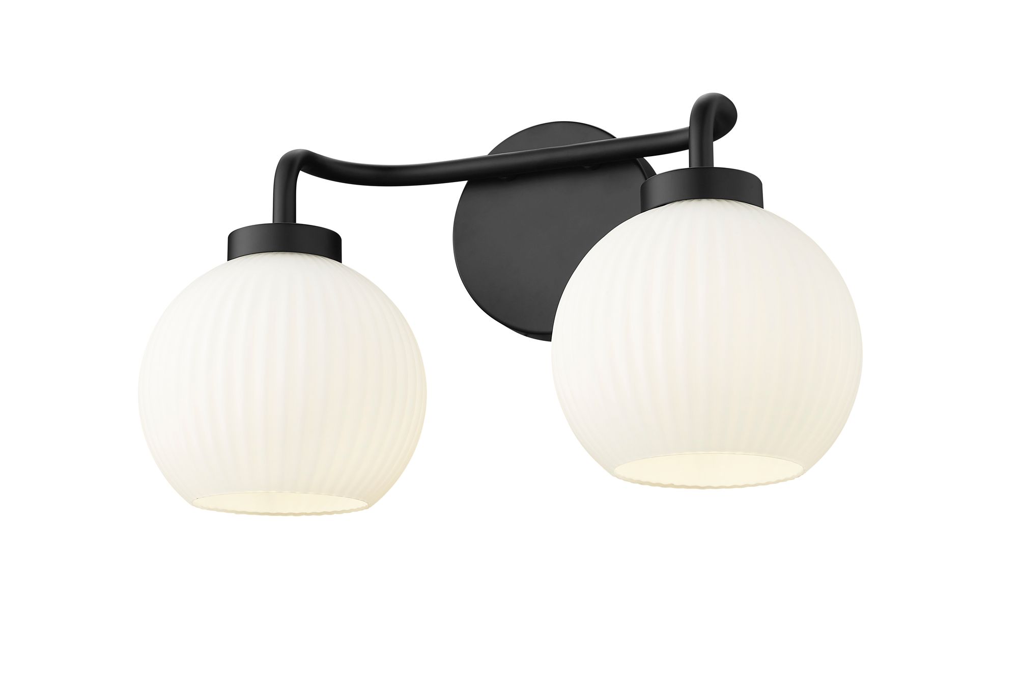 Image 4 Millennium Oprah 2-Light 15" Matte Black Vanity Light with Glass Shade more views