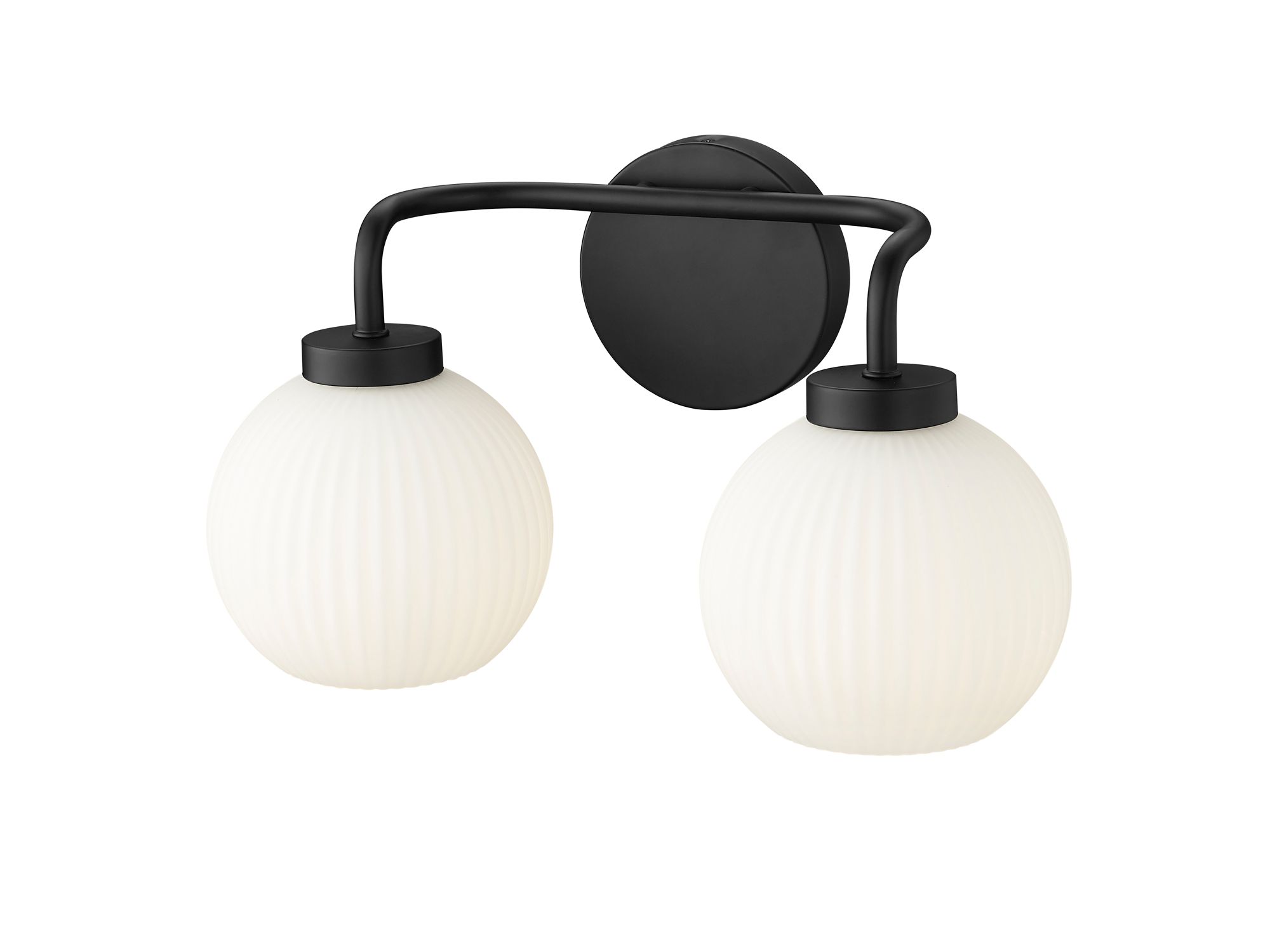 Image 5 Millennium Oprah 2-Light 15" Matte Black Vanity Light with Glass Shade more views