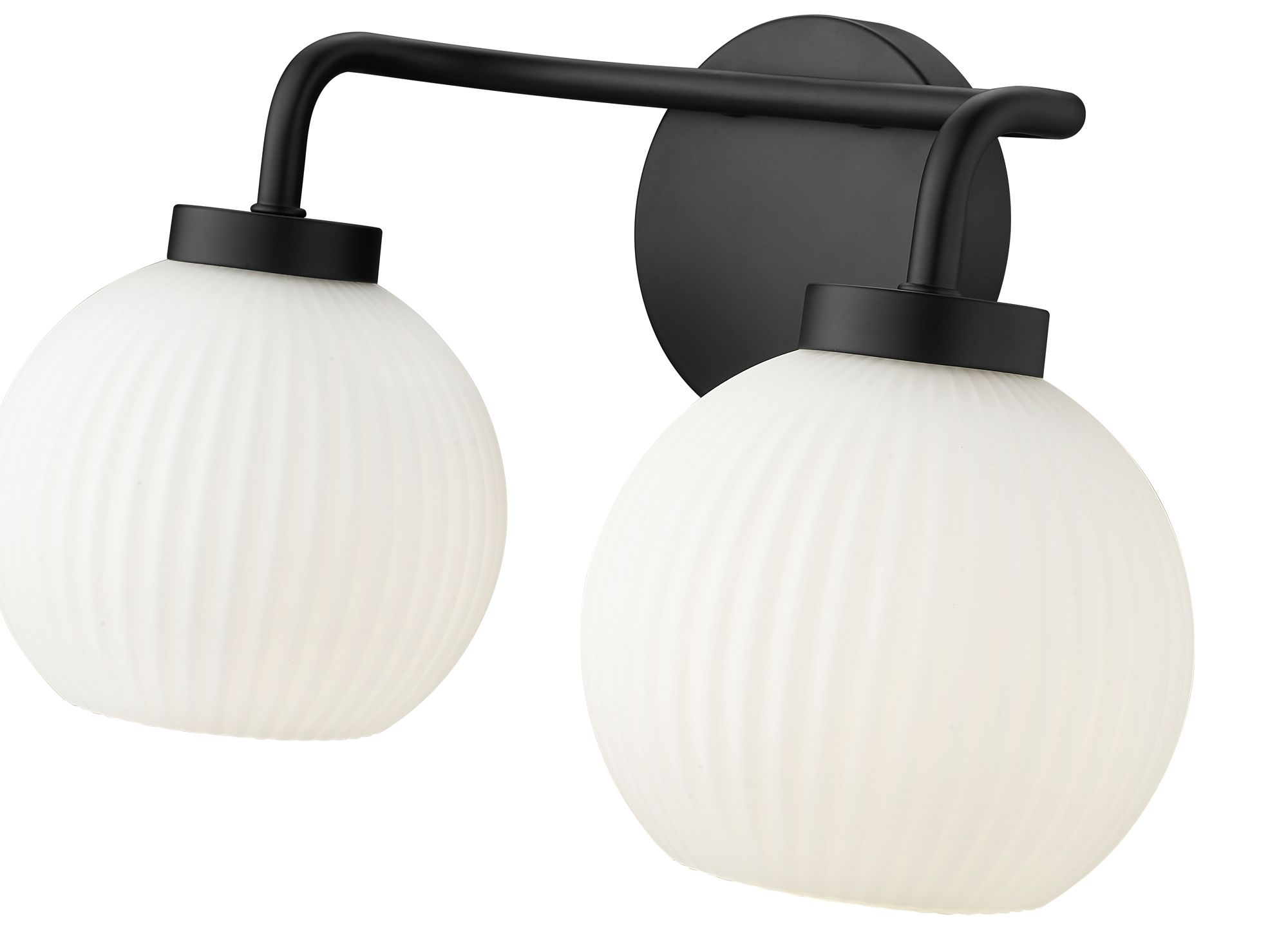 Image 6 Millennium Oprah 2-Light 15" Matte Black Vanity Light with Glass Shade more views