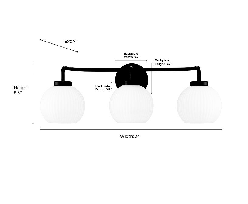 Image 7 Millennium Oprah 24" Matte Black Vanity Light more views