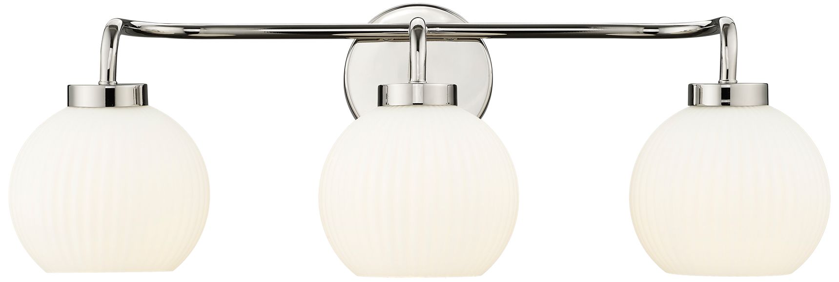 Millennium Oprah 3-Light 24" Polished Nickel Vanity Light with Glass Shade