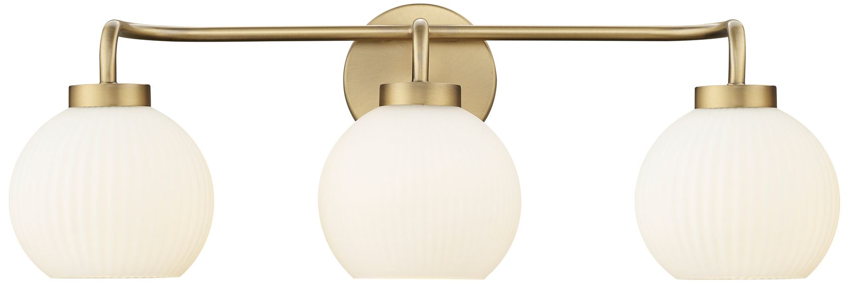 Image 2 Millennium Oprah 3-Light 24" Vintage Brass Vanity Light with Glass Shade