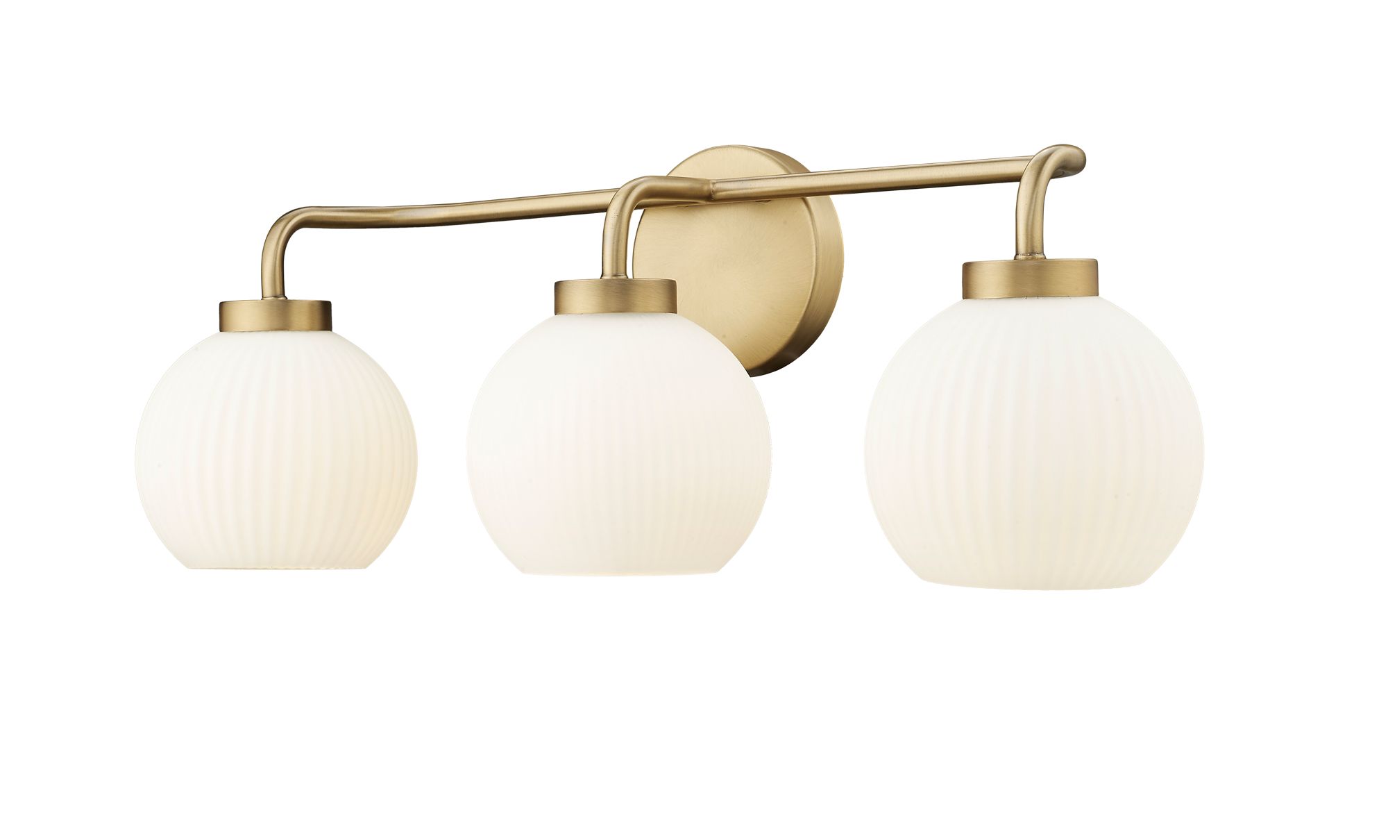 Image 3 Millennium Oprah 3-Light 24" Vintage Brass Vanity Light with Glass Shade more views