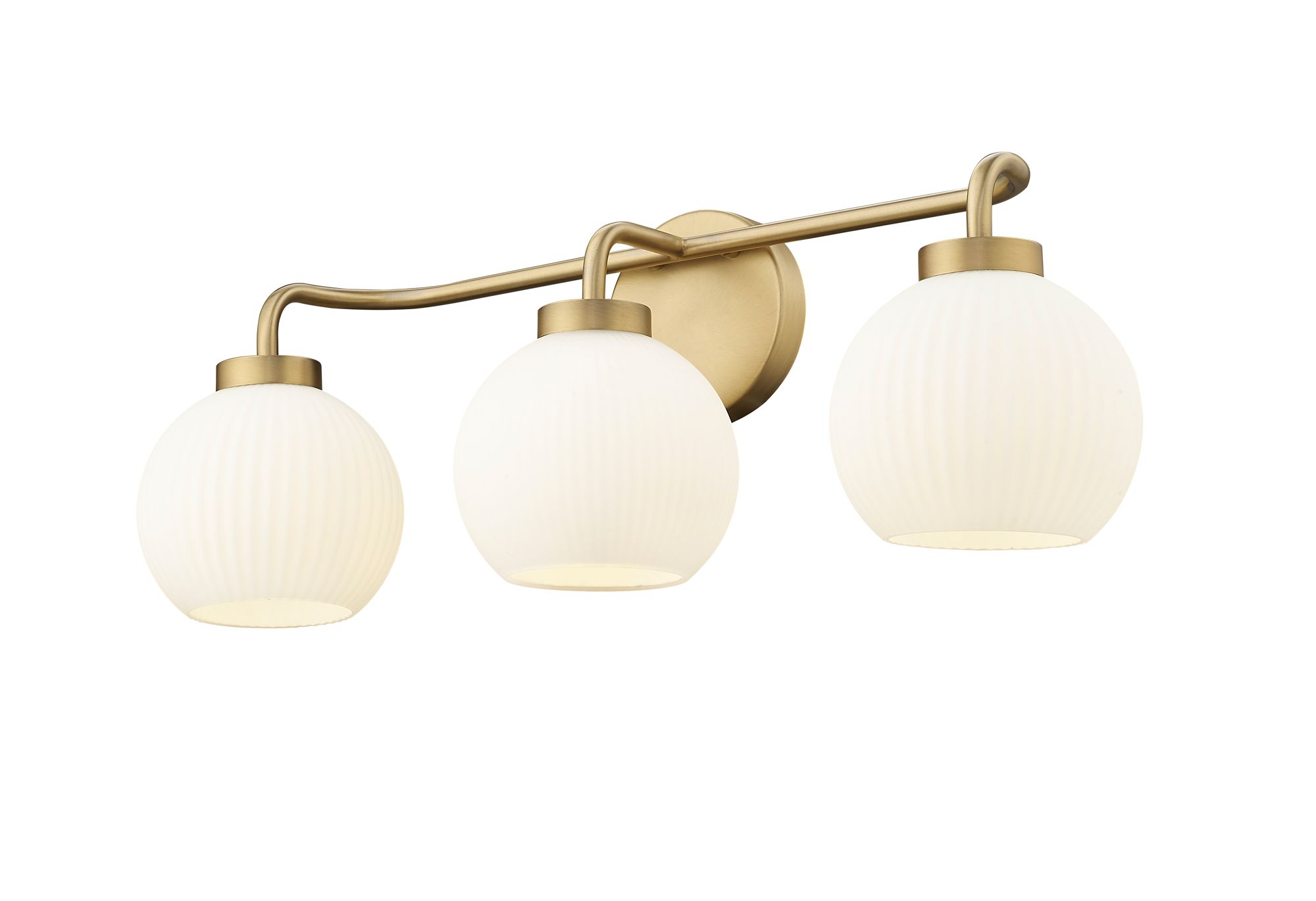 Image 4 Millennium Oprah 3-Light 24" Vintage Brass Vanity Light with Glass Shade more views