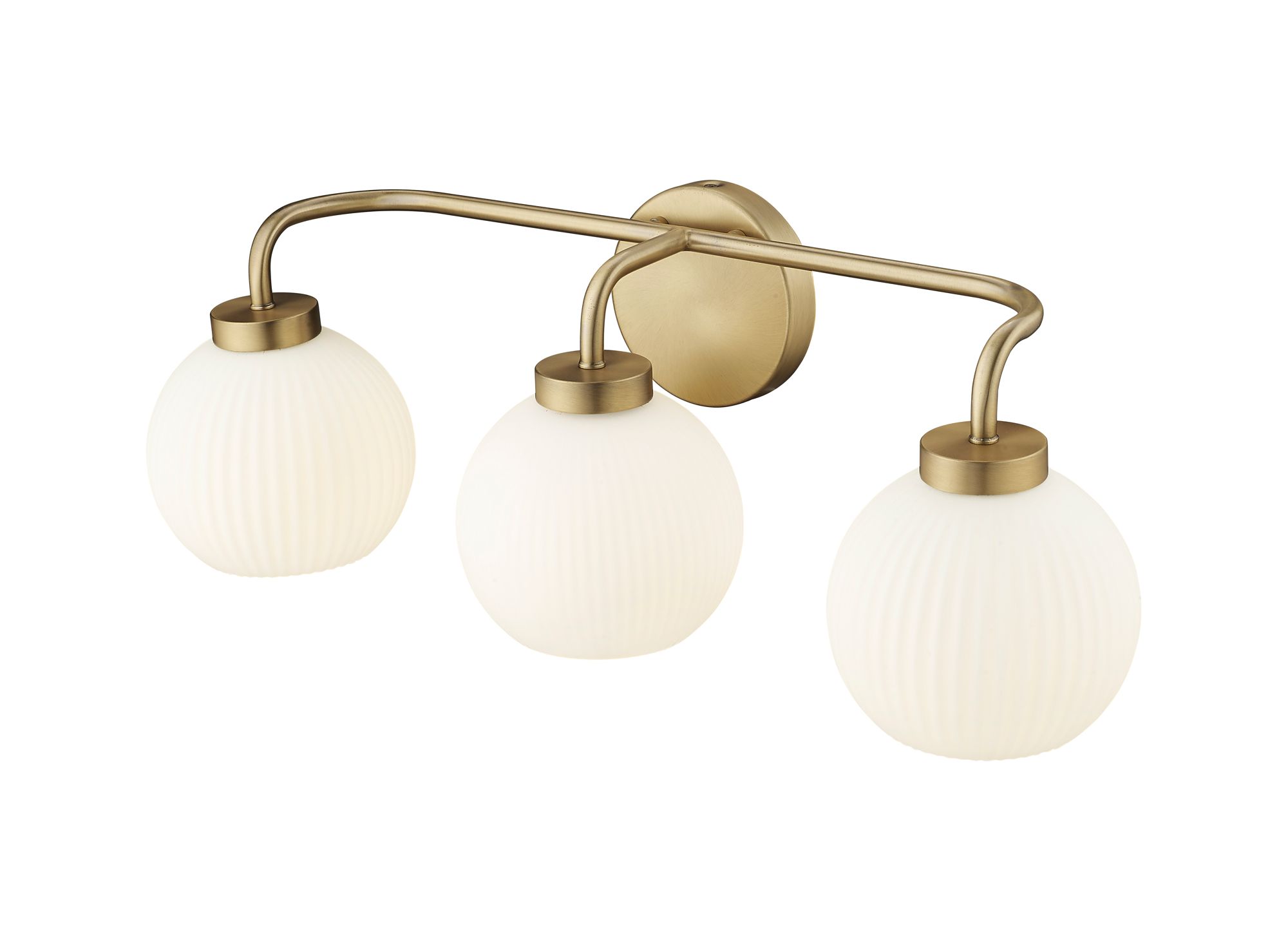 Image 5 Millennium Oprah 3-Light 24" Vintage Brass Vanity Light with Glass Shade more views