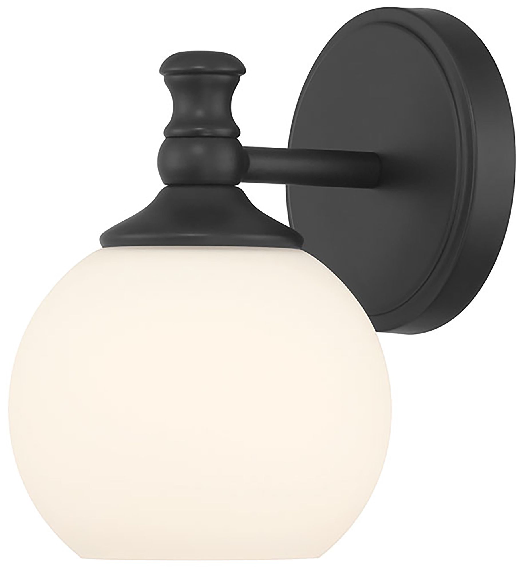 Millennium Orlisse 1-Light 6" Matte Black Wall Sconce with Glass Shade