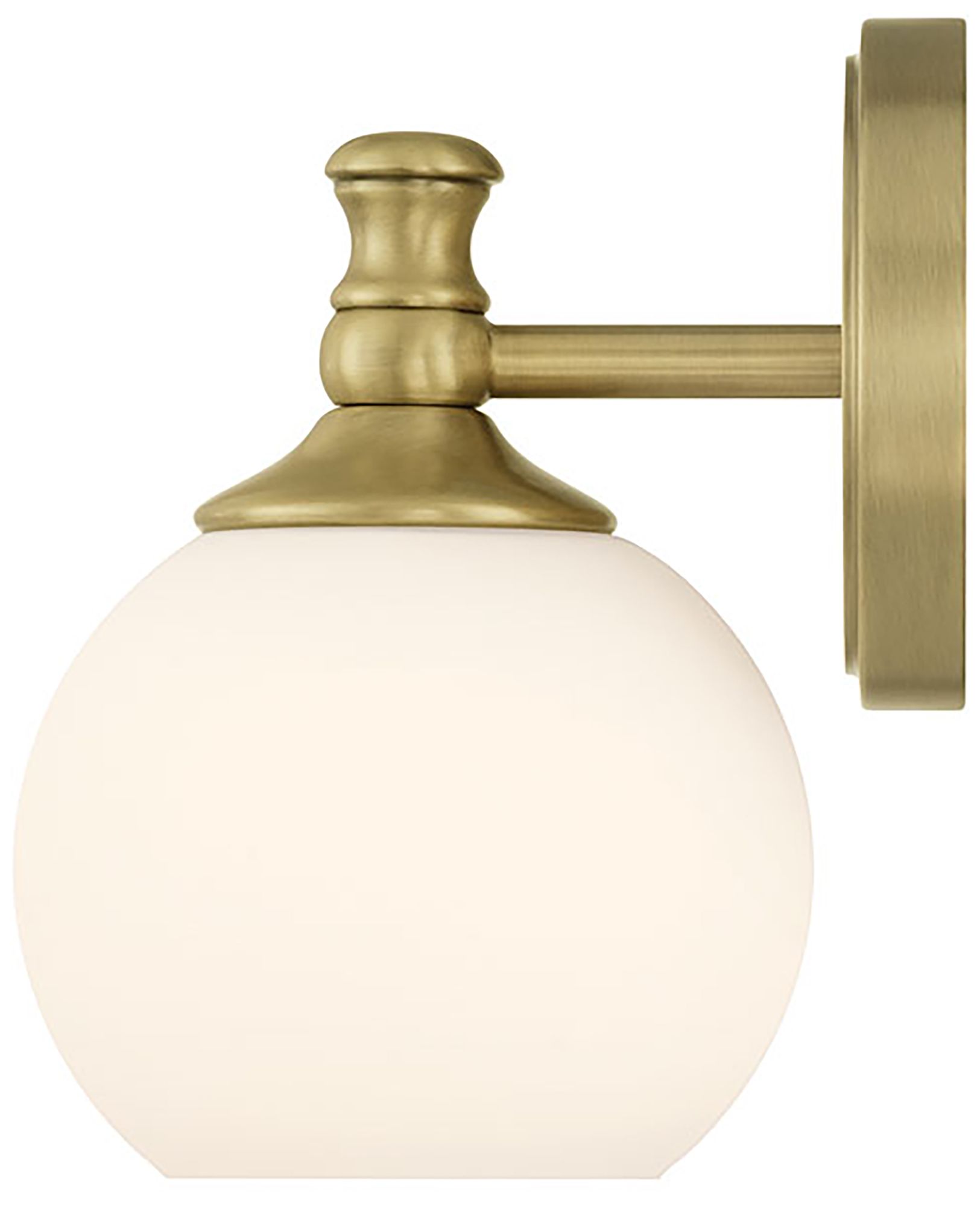 Image 3 Millennium Orlisse 1-Light 6" Vintage Brass Wall Sconce with Glass Shade more views