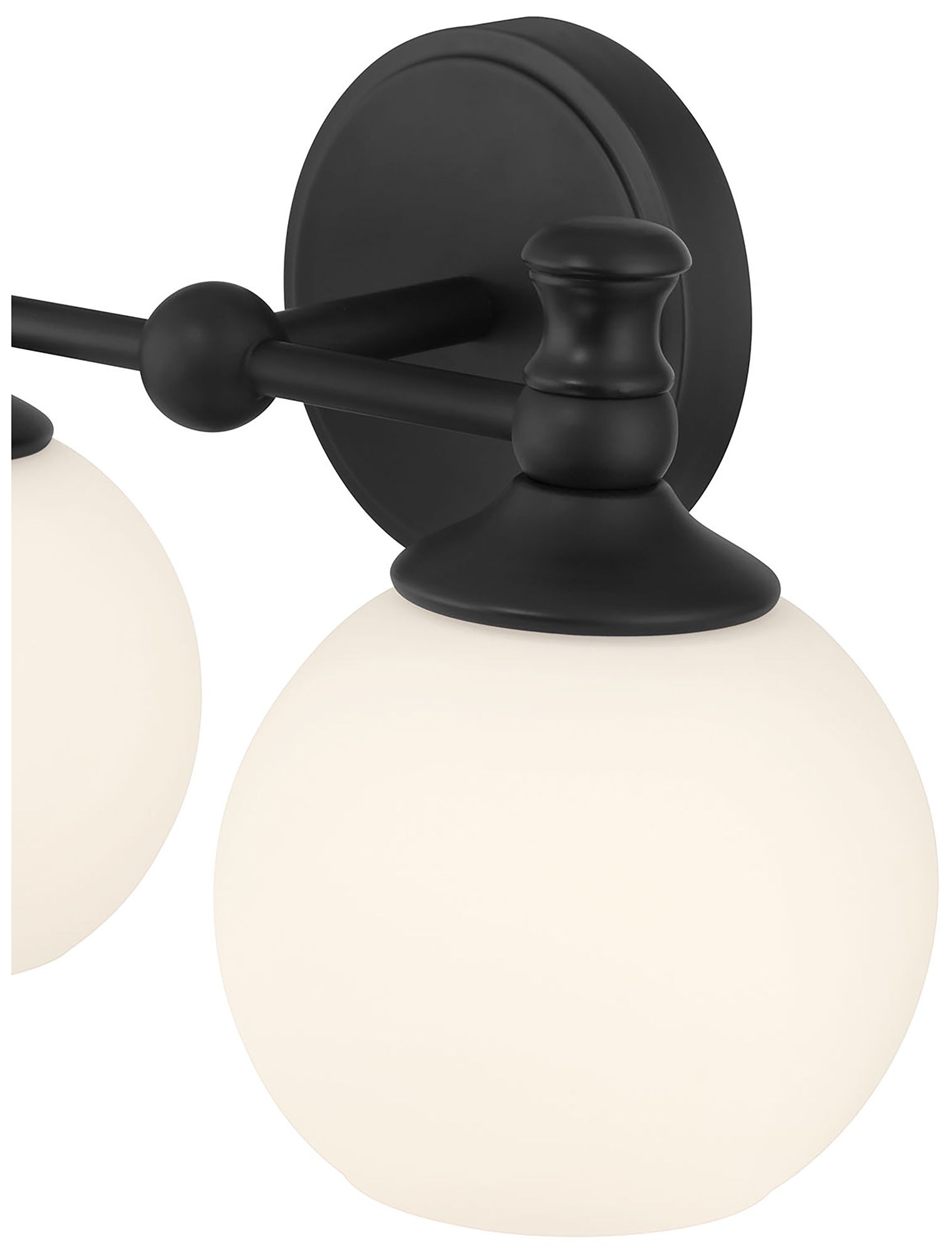 Image 6 Millennium Orlisse 2-Light 14.75" Matte Black Vanity Light with Glass Shade more views
