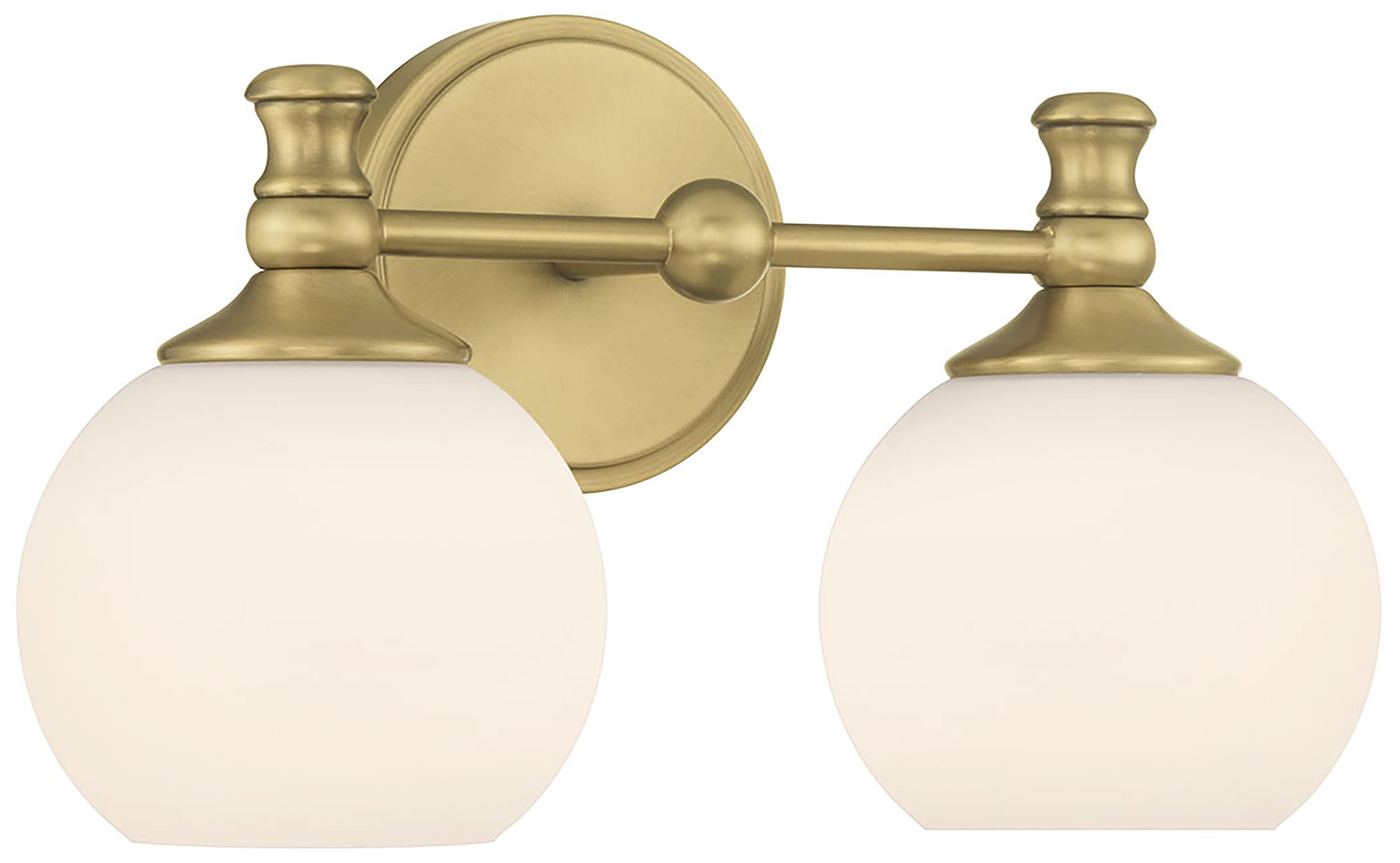 Millennium Orlisse 2-Light 14.75" Vintage Brass Vanity Light with Shade
