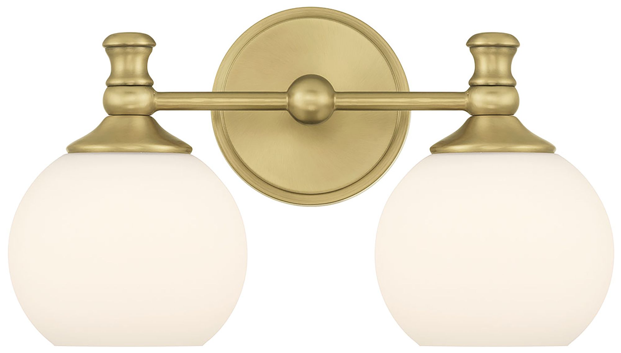 Image 3 Millennium Orlisse 2-Light 14.75" Vintage Brass Vanity Light with Shade more views
