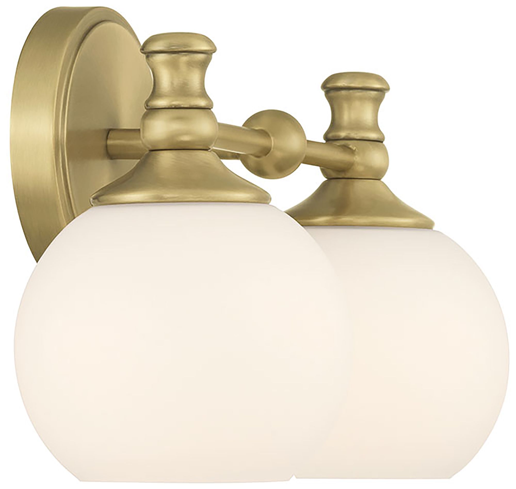 Image 4 Millennium Orlisse 2-Light 14.75" Vintage Brass Vanity Light with Shade more views