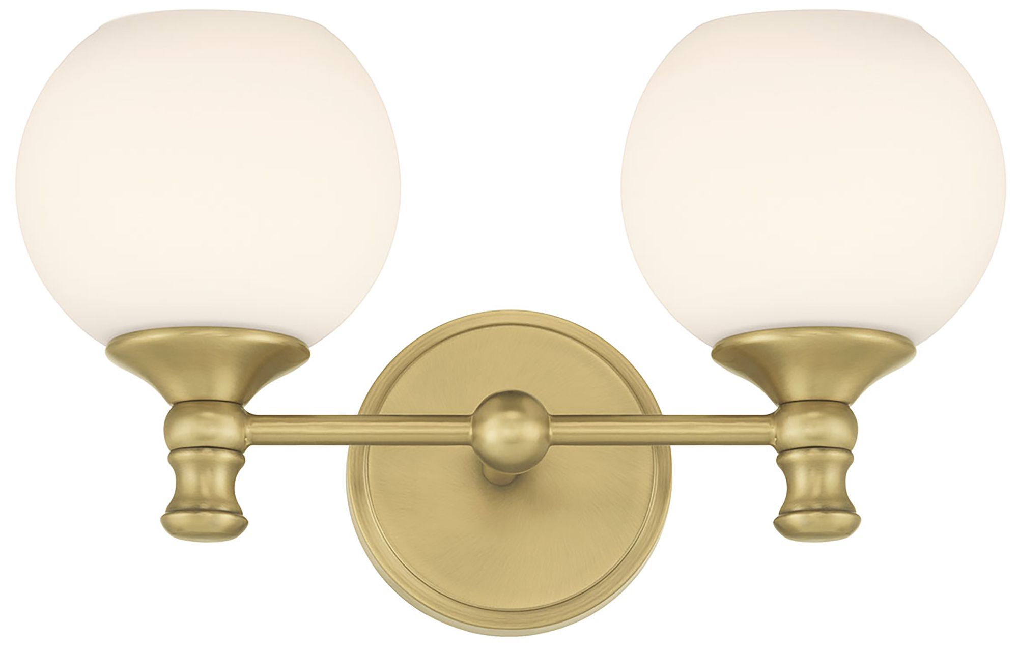 Image 5 Millennium Orlisse 2-Light 14.75" Vintage Brass Vanity Light with Shade more views