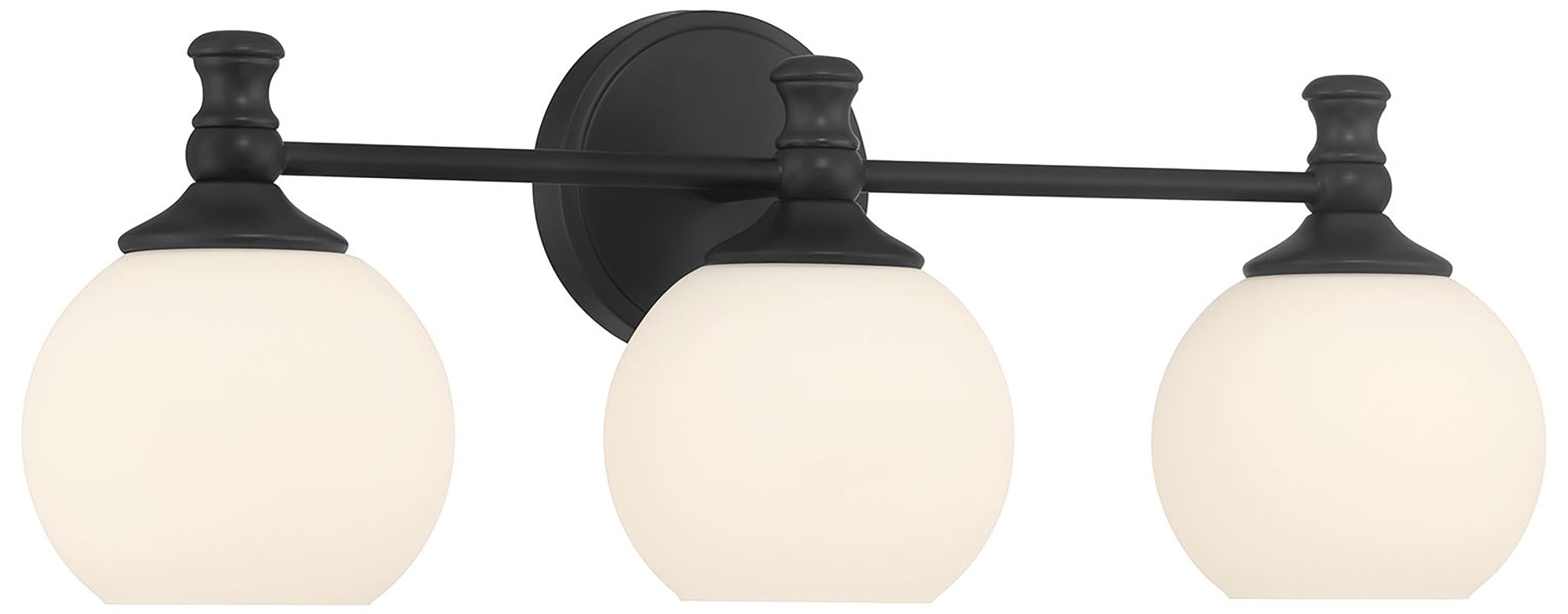 Millennium Orlisse 3-Light 23.5" Matte Black Vanity Light with Glass Shade