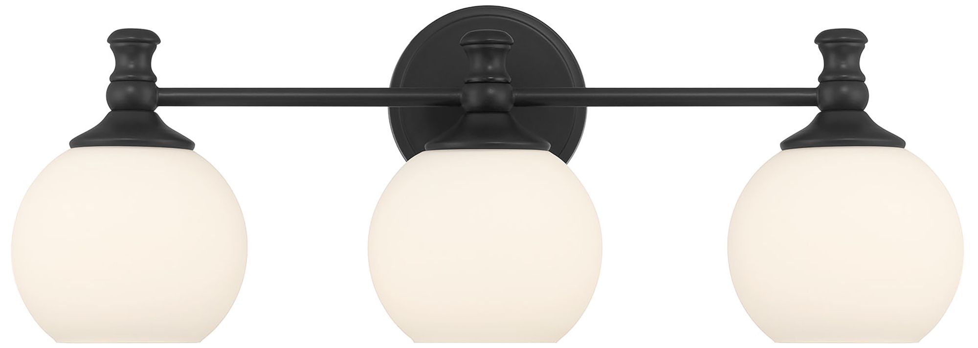 Image 3 Millennium Orlisse 3-Light 23.5" Matte Black Vanity Light with Glass Shade more views