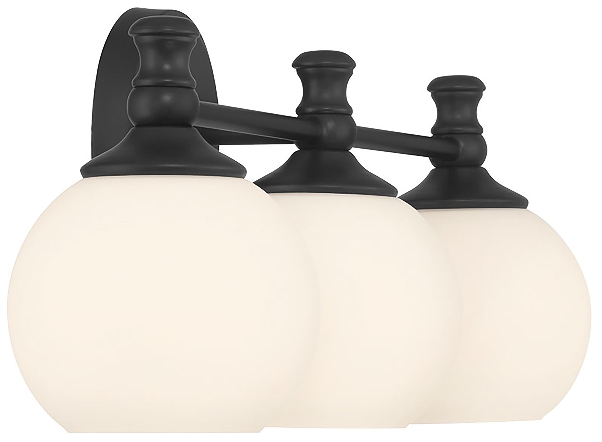 Image 4 Millennium Orlisse 3-Light 23.5" Matte Black Vanity Light with Glass Shade more views