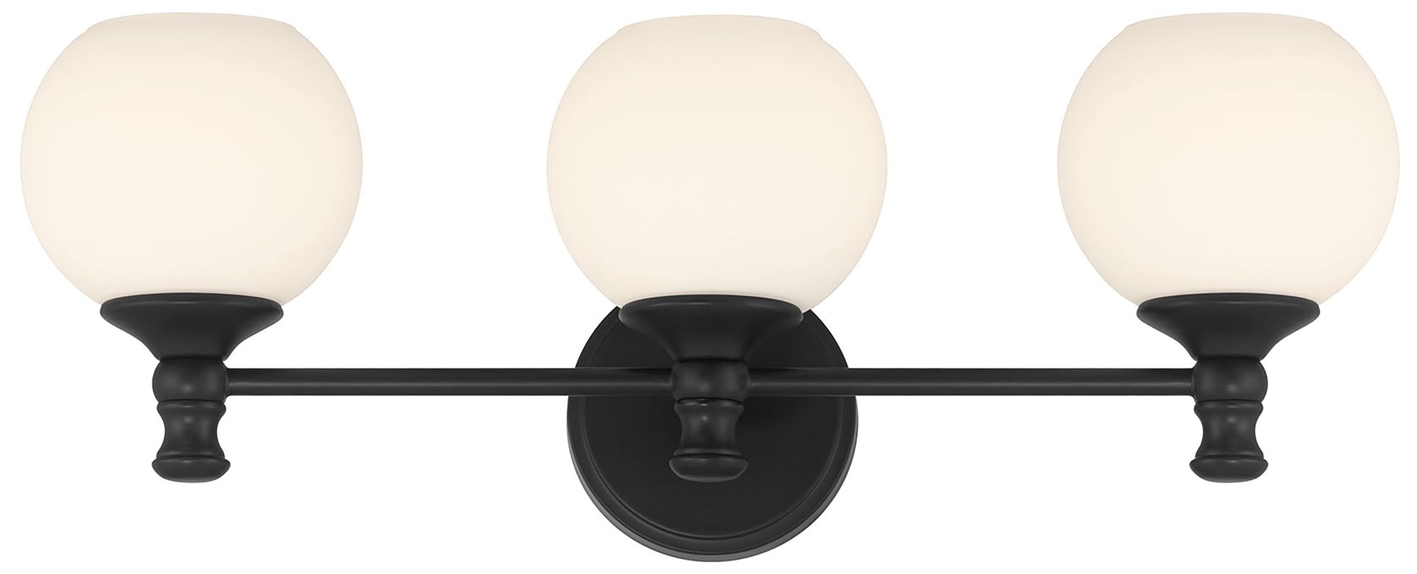 Image 5 Millennium Orlisse 3-Light 23.5" Matte Black Vanity Light with Glass Shade more views
