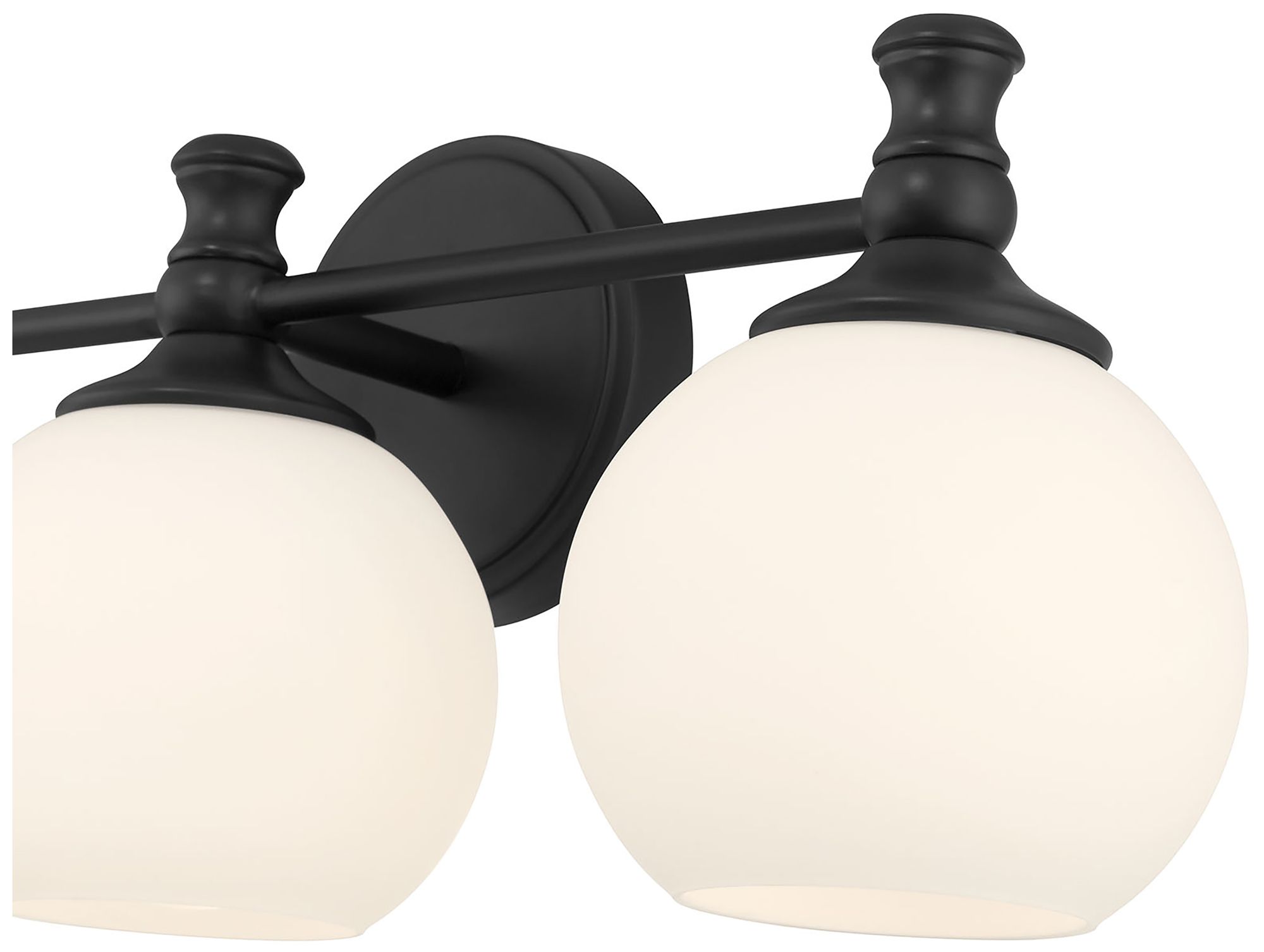 Image 6 Millennium Orlisse 3-Light 23.5" Matte Black Vanity Light with Glass Shade more views