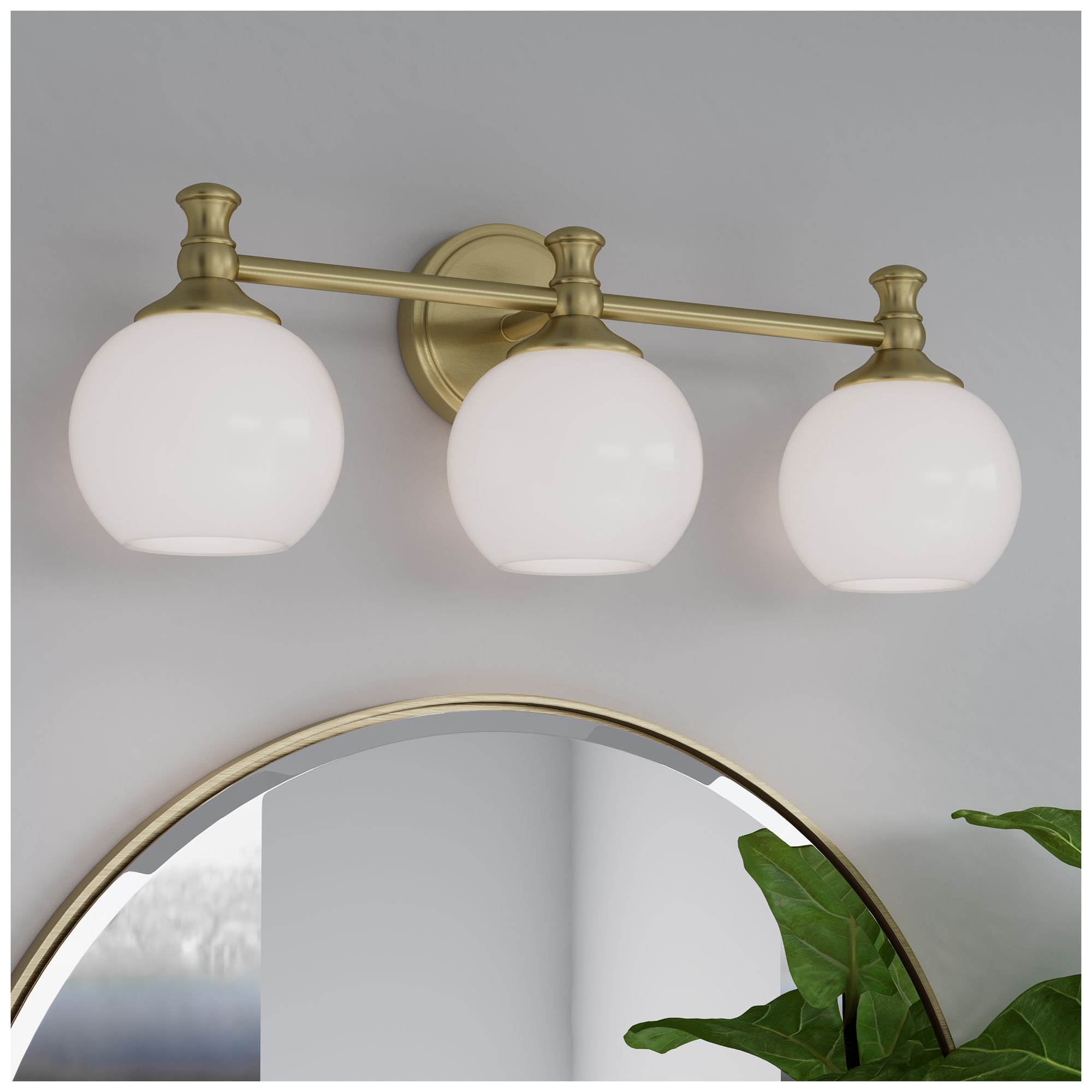 Thumbnail1 of Millennium Orlisse 3-Light 23.5" Vintage Brass Vanity Light with Shade