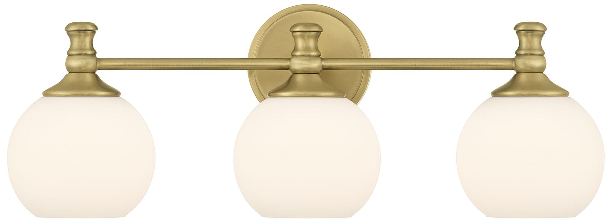 Thumbnail3 of Millennium Orlisse 3-Light 23.5" Vintage Brass Vanity Light with Shade more views