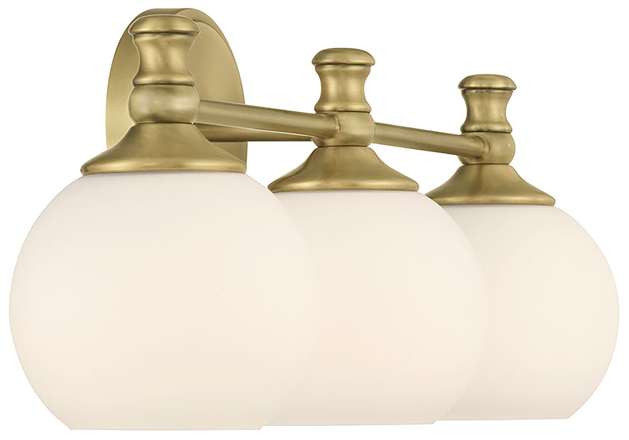 Thumbnail4 of Millennium Orlisse 3-Light 23.5" Vintage Brass Vanity Light with Shade more views