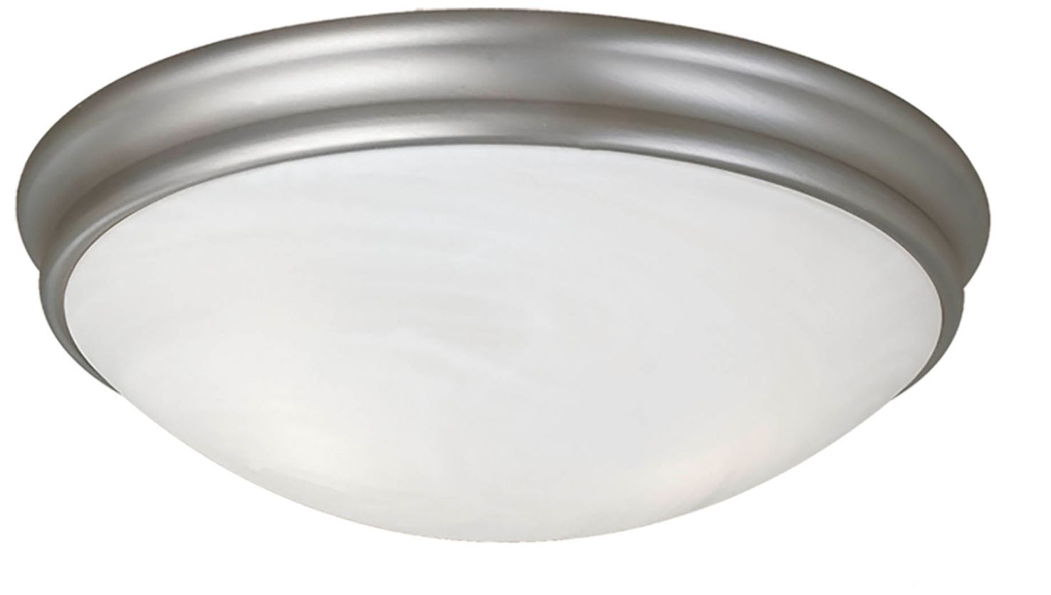 Millennium Orren 3-Light 14" Satin Nickel Flush Mount with Glass Shade