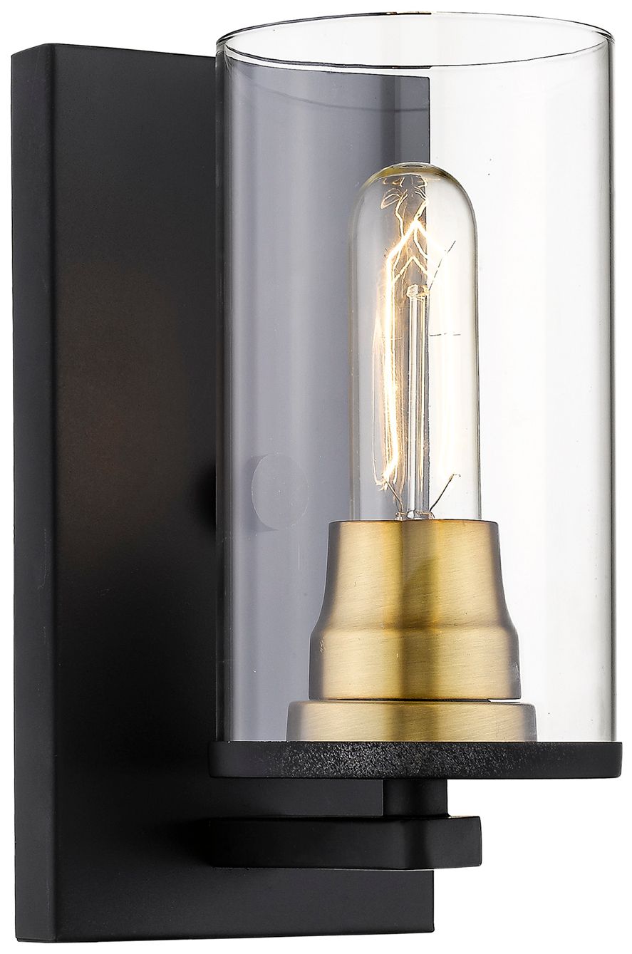 Millennium Pasadena 1-Light 4.75" Matte Black/Heirloom Bronze Wall Sconce