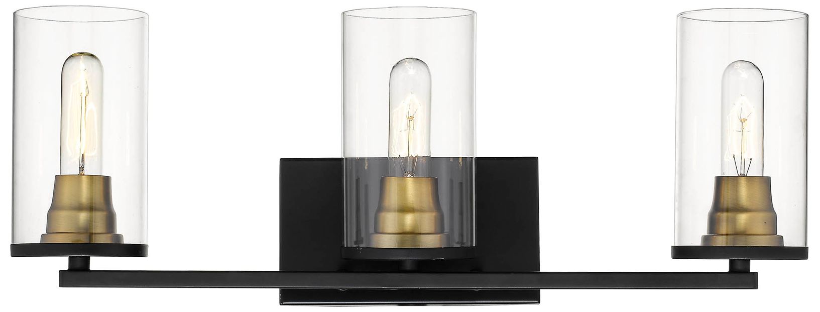 Millennium Pasadena 3-Light 23.75" Matte Black/Heirloom Bronze Vanity Light