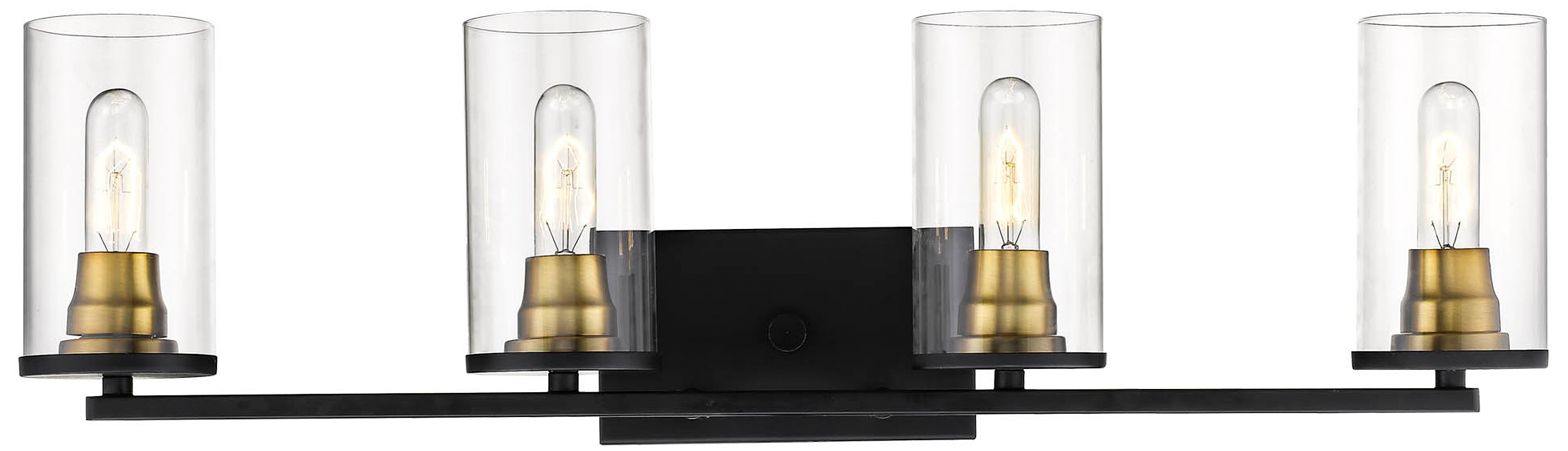 Thumbnail1 of Millennium Pasadena 4-Light 31.75" Matte Black/Heirloom Bronze Vanity Light