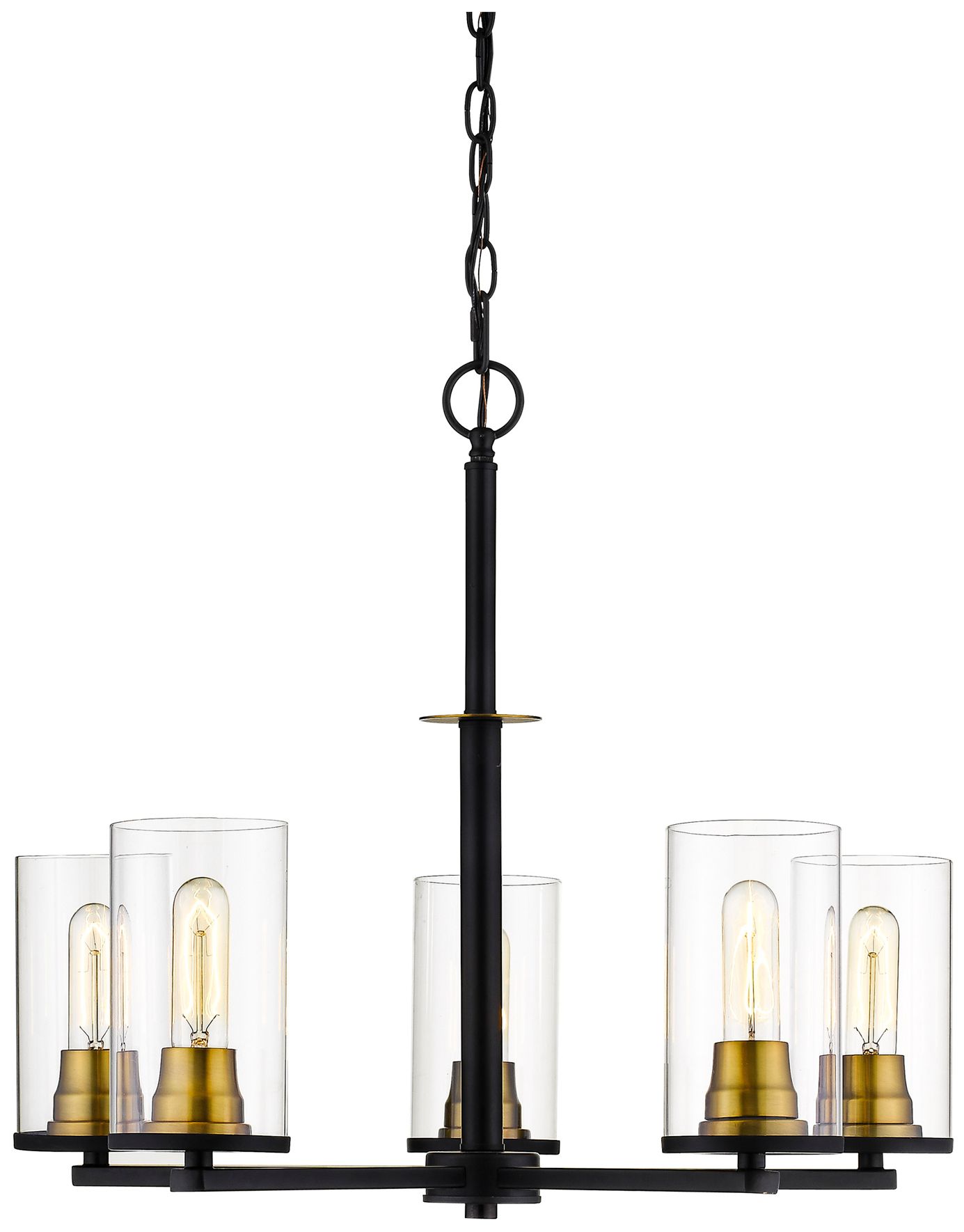 Millennium Pasadena 5-Light 26" Matte Black/Heirloom Bronze Chandelier