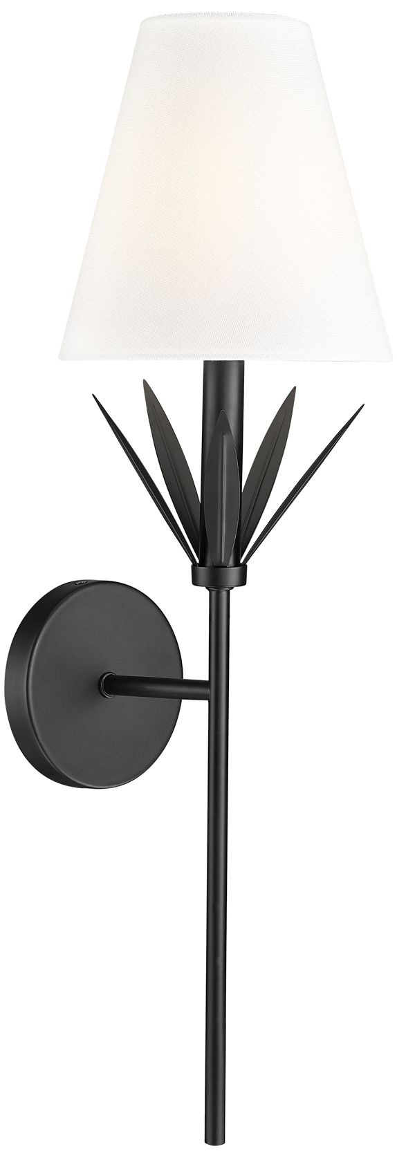 Millennium Primrose 1-Light 7.25" Matte Black Wall Sconce with Cloth Shade