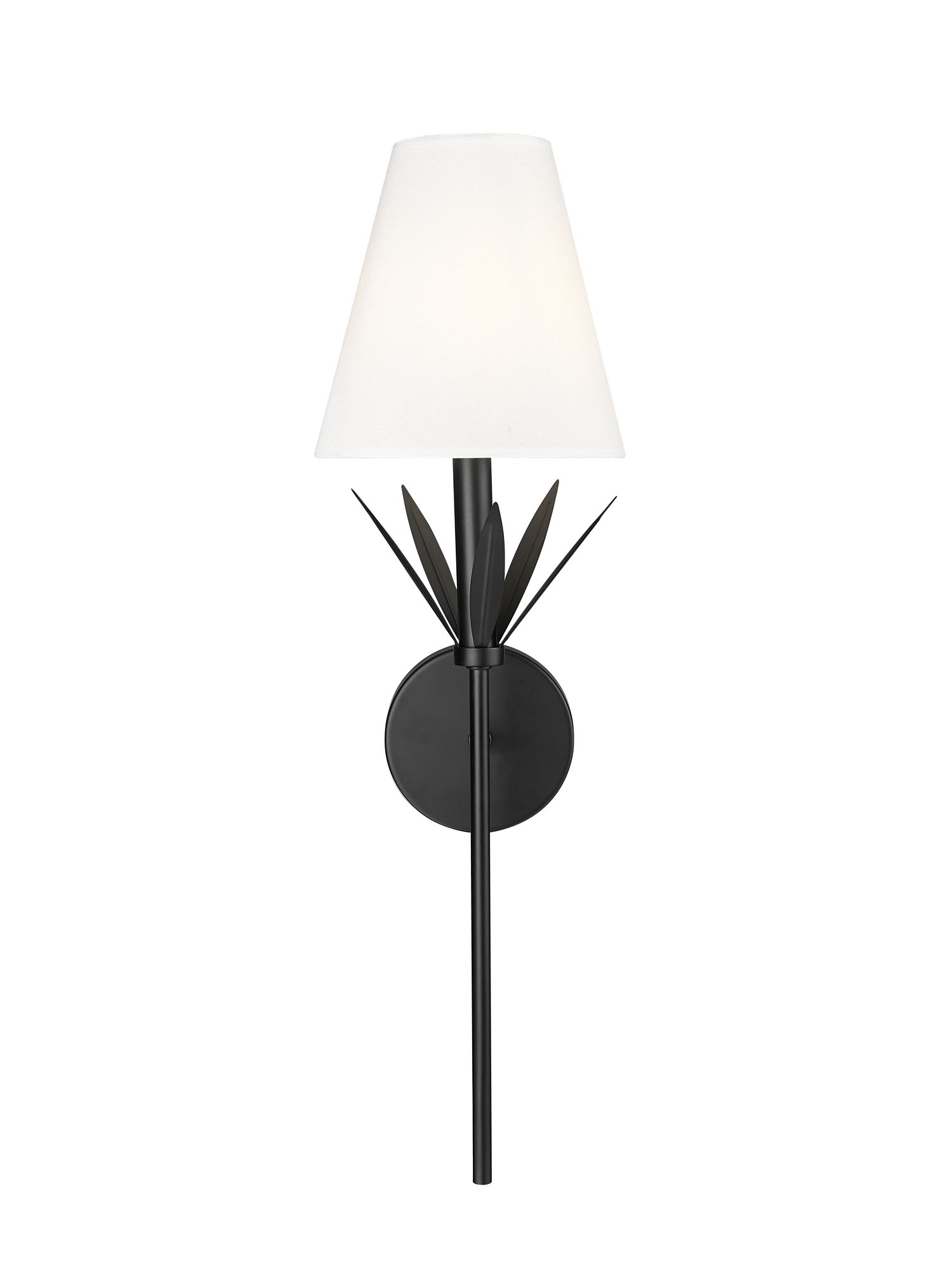 Image 2 Millennium Primrose 1-Light 7.25" Matte Black Wall Sconce with Cloth Shade more views