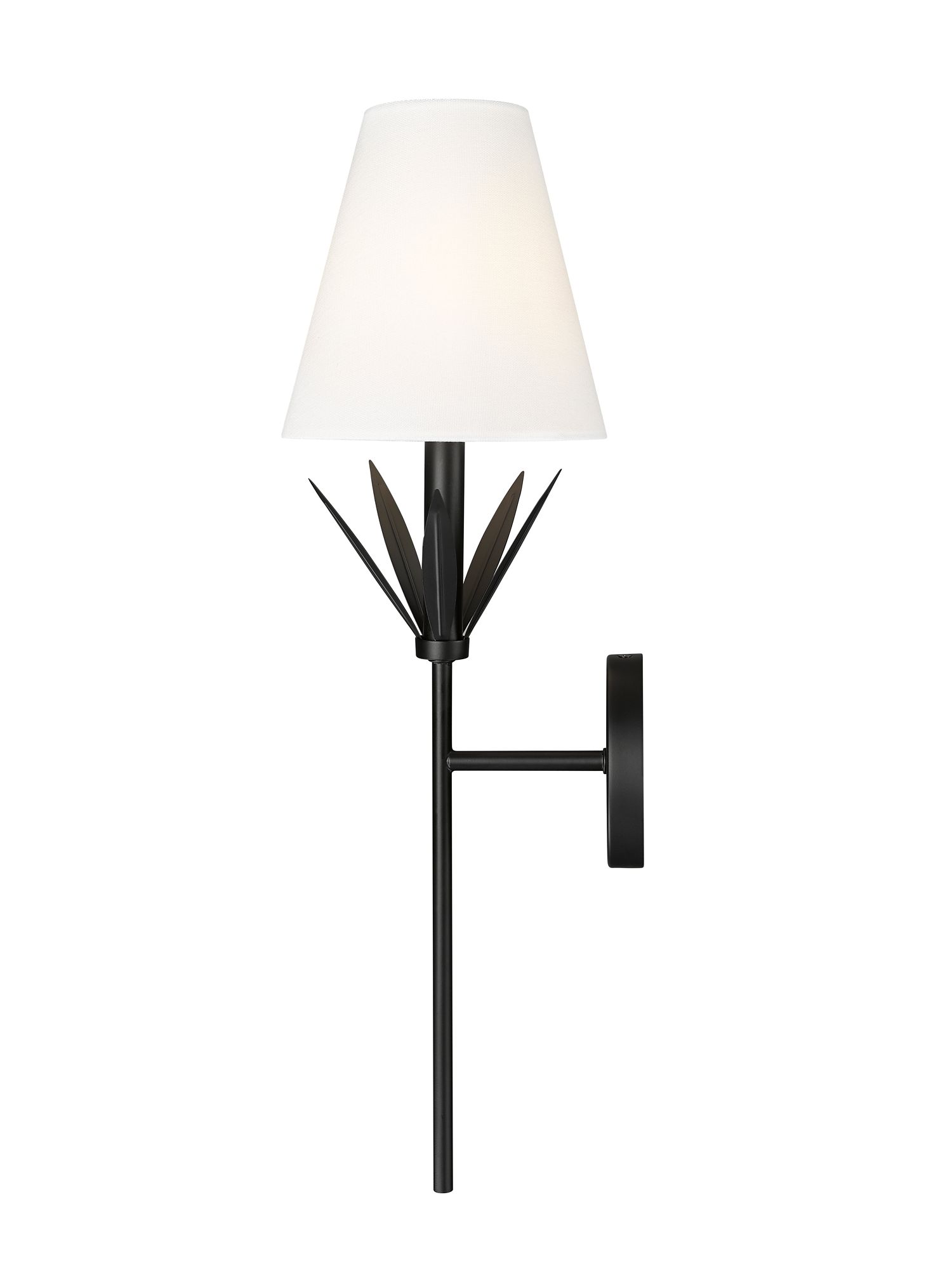 Image 3 Millennium Primrose 1-Light 7.25" Matte Black Wall Sconce with Cloth Shade more views