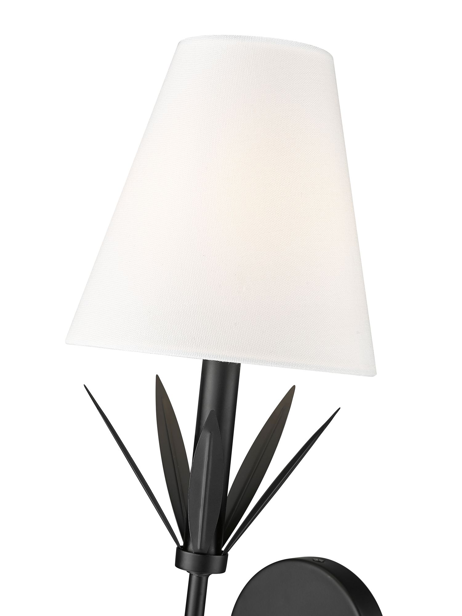 Image 5 Millennium Primrose 1-Light 7.25" Matte Black Wall Sconce with Cloth Shade more views