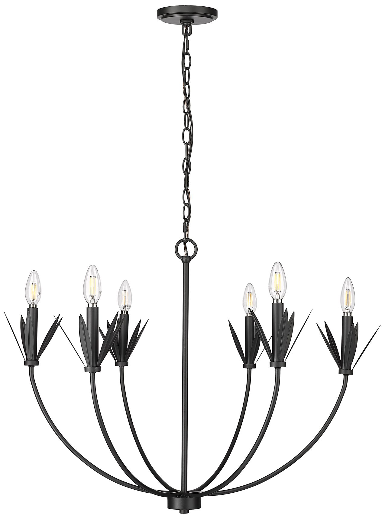 Millennium Primrose 6-Light 30.5" Matte Black Chandelier