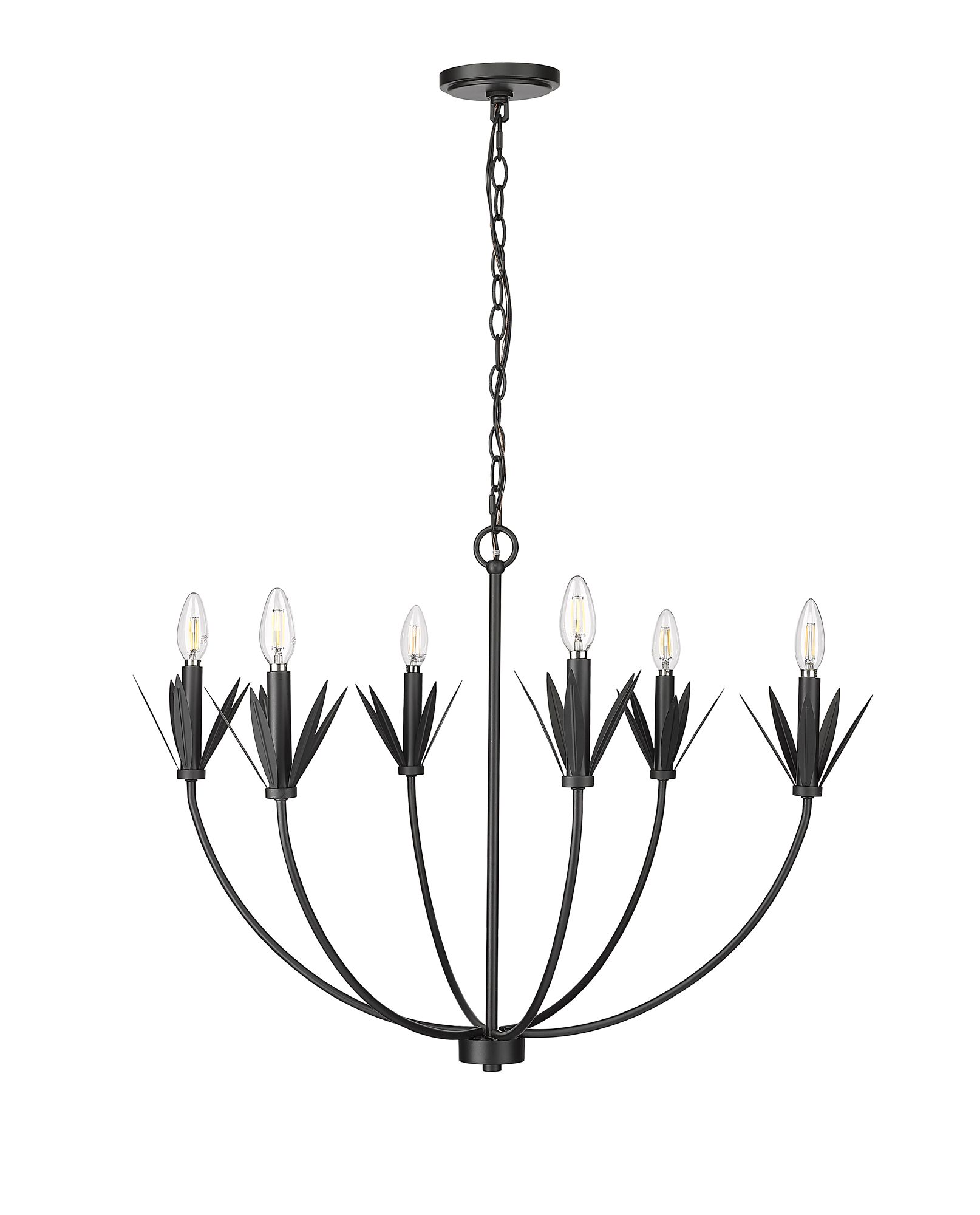 Image 3 Millennium Primrose 6-Light 30.5" Matte Black Chandelier more views