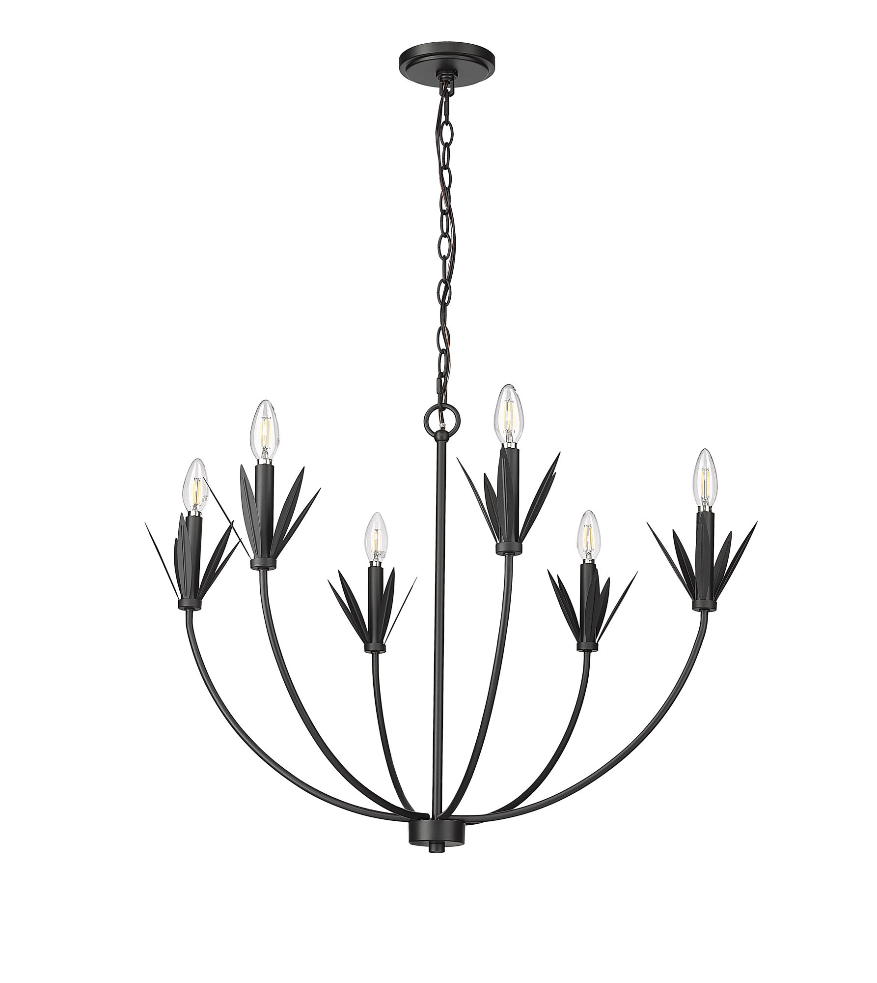 Image 4 Millennium Primrose 6-Light 30.5" Matte Black Chandelier more views