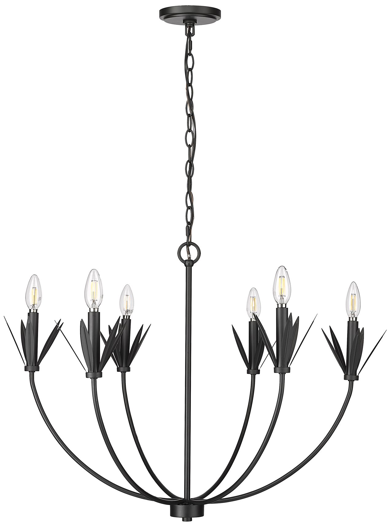Millennium Primrose 6-Light 30.5" Matte Black Chandelier