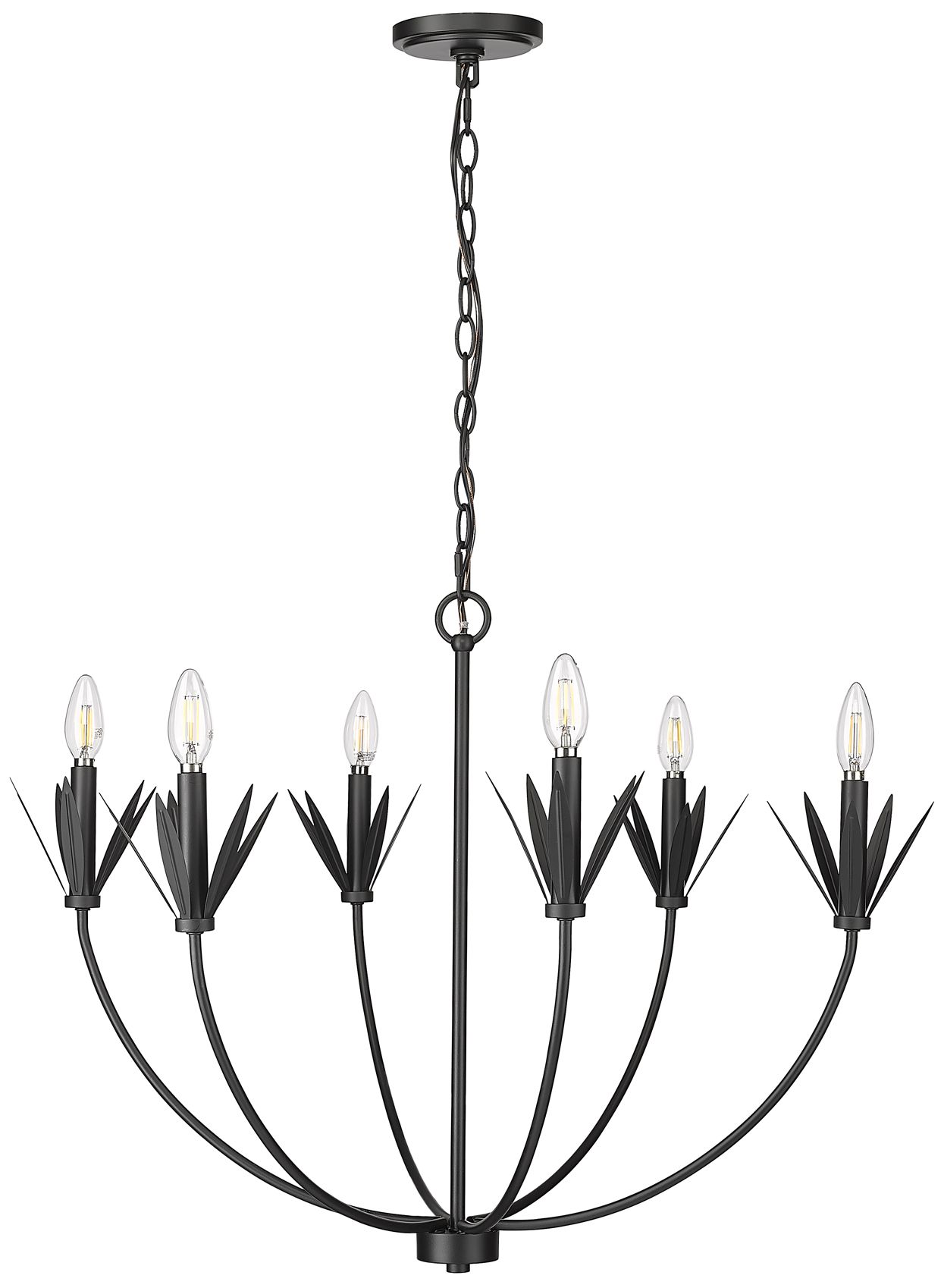 Millennium Primrose 6-Light 30.5" Matte Black Chandelier