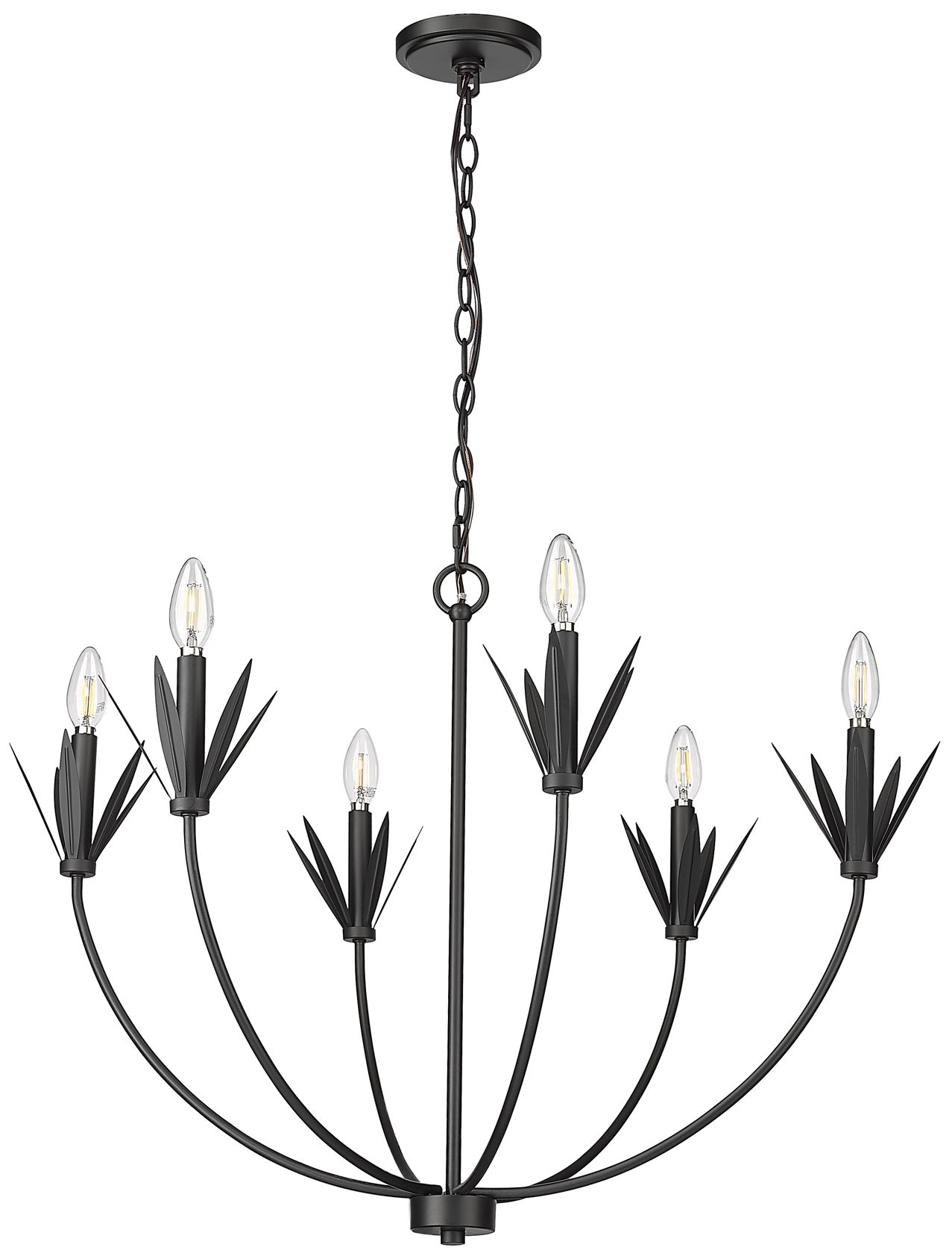 Millennium Primrose 6-Light 30.5" Matte Black Chandelier