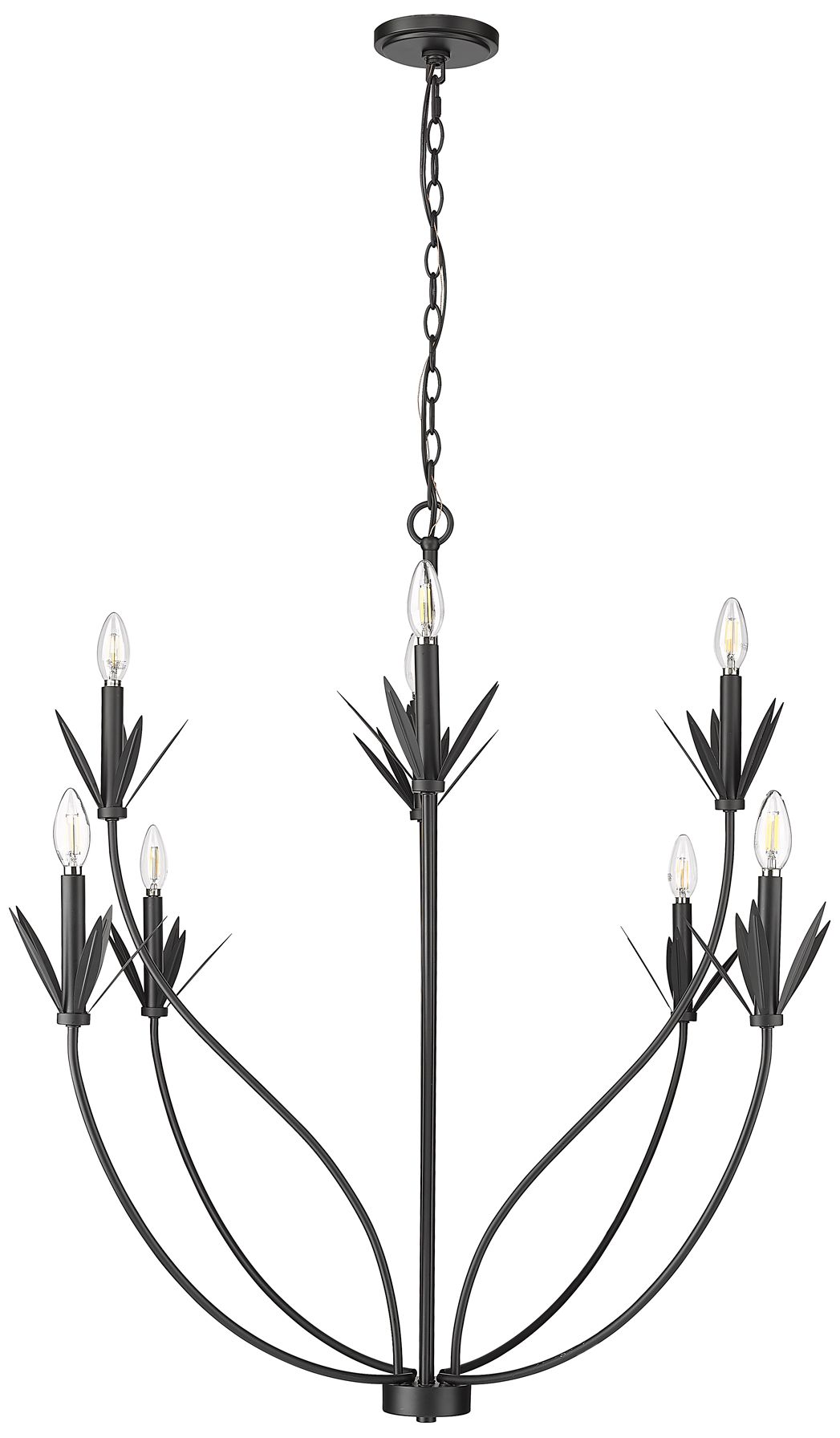 Thumbnail1 of Millennium Primrose 8-Light 40.5" Matte Black Chandelier
