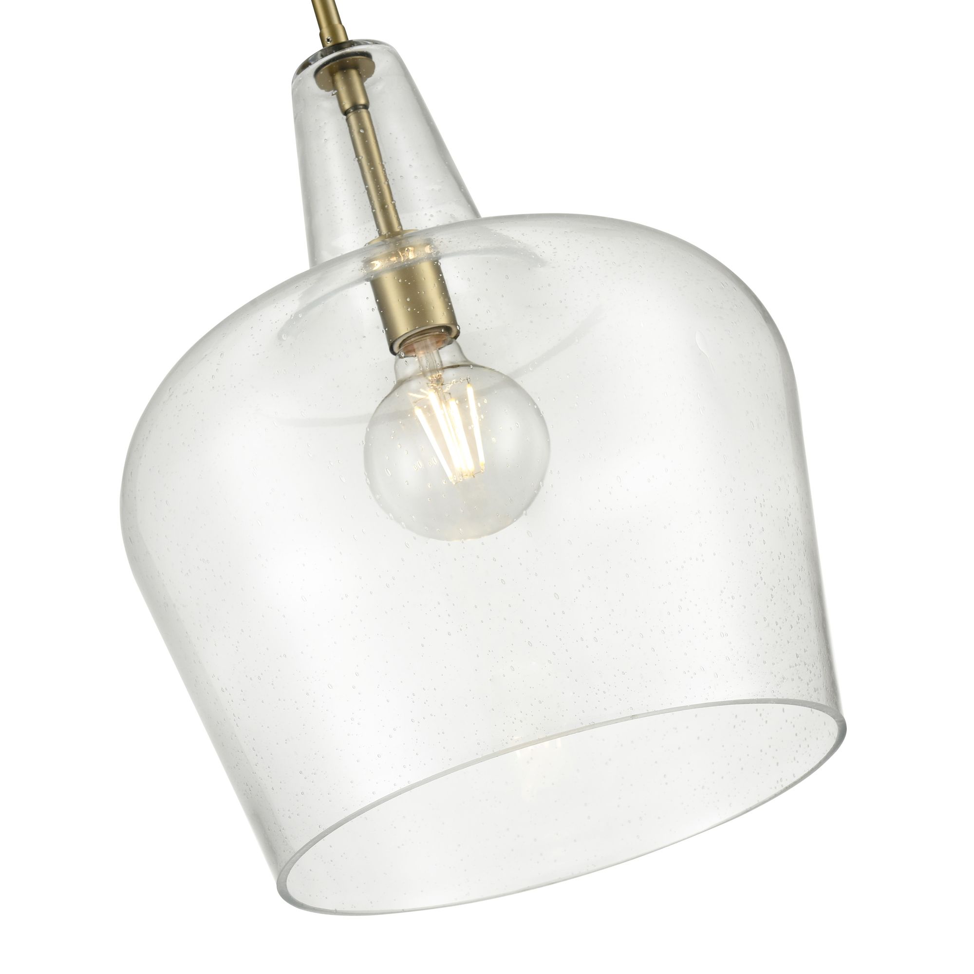 Image 4 Millennium Puckette 1-Light 13.75" Vintage Brass Pendant with Glass Shade more views