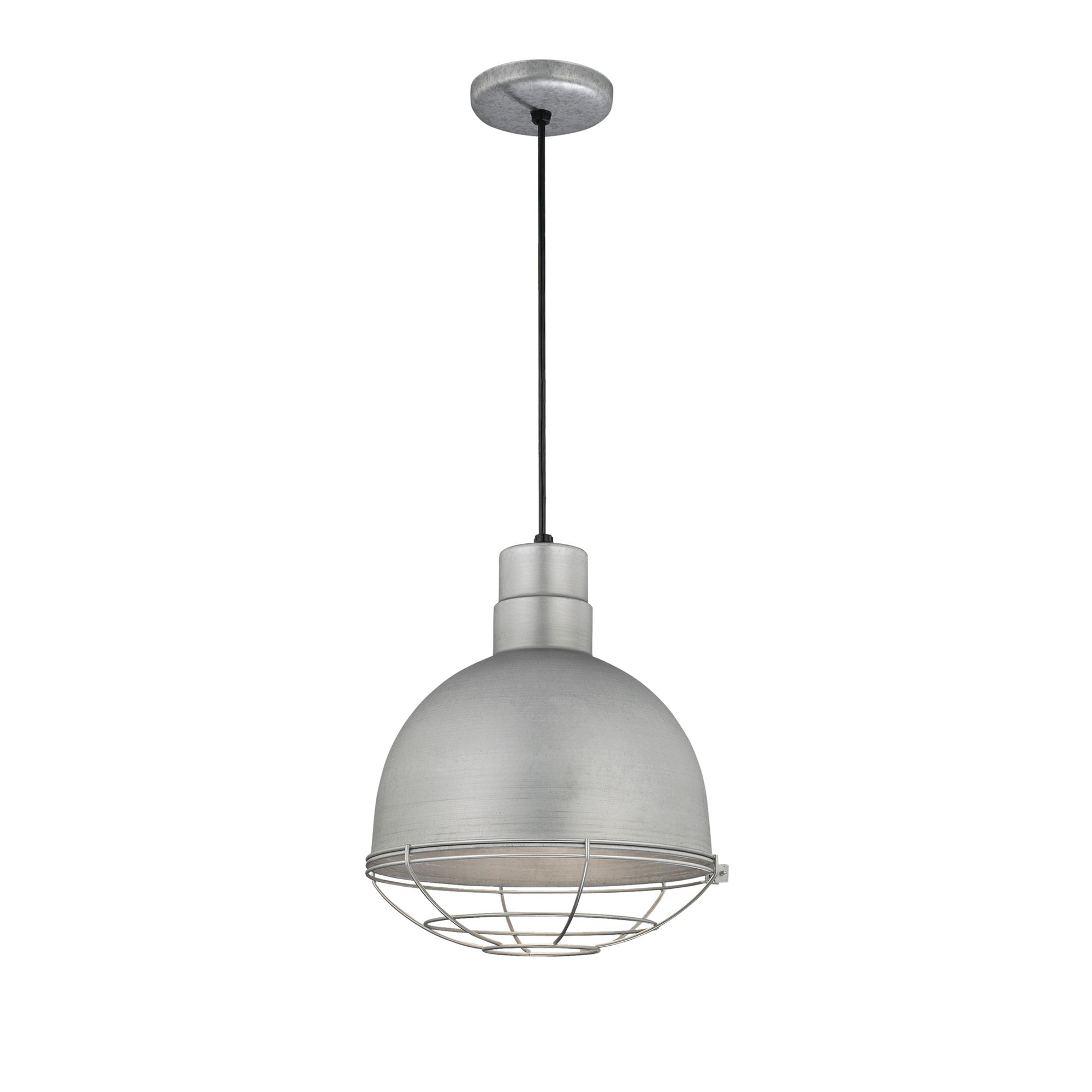 Image 2 Millennium R Series 1-Light 12" Galvanized Deep Bowl Pendant Light more views