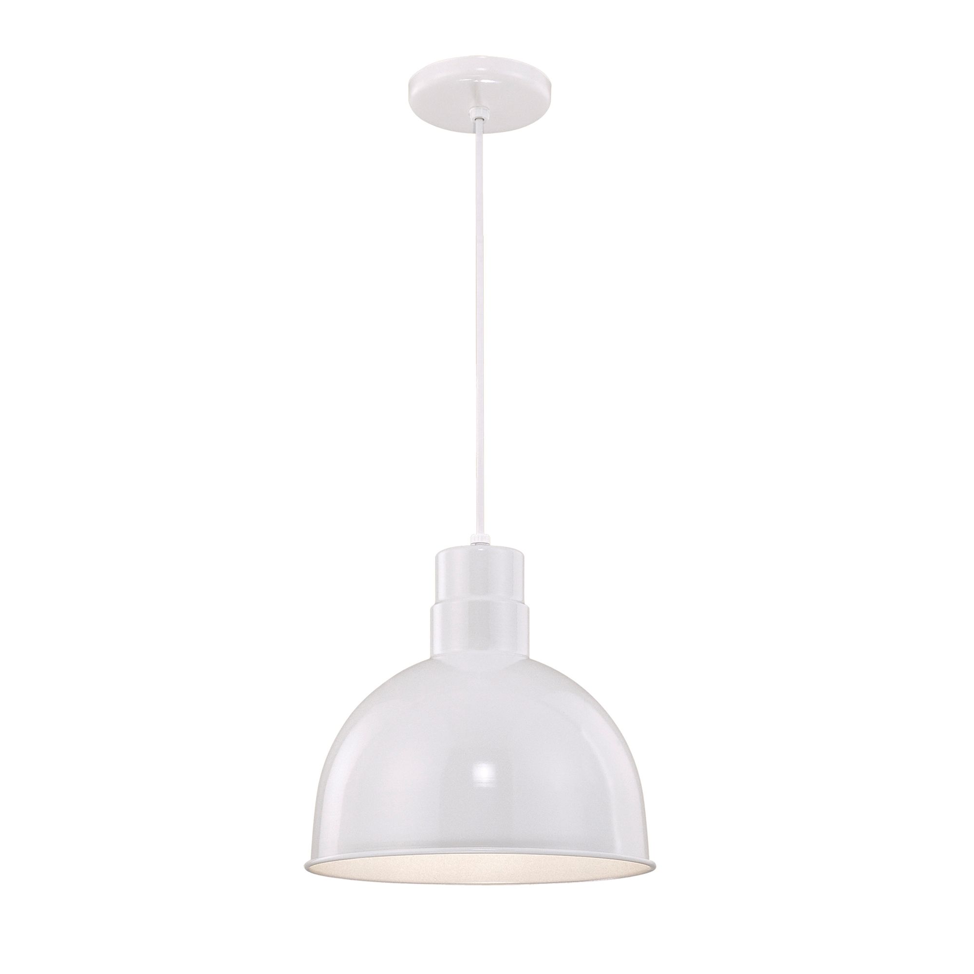 Image 2 Millennium R Series 1-Light 12" White Deep Bowl Pendant Light more views