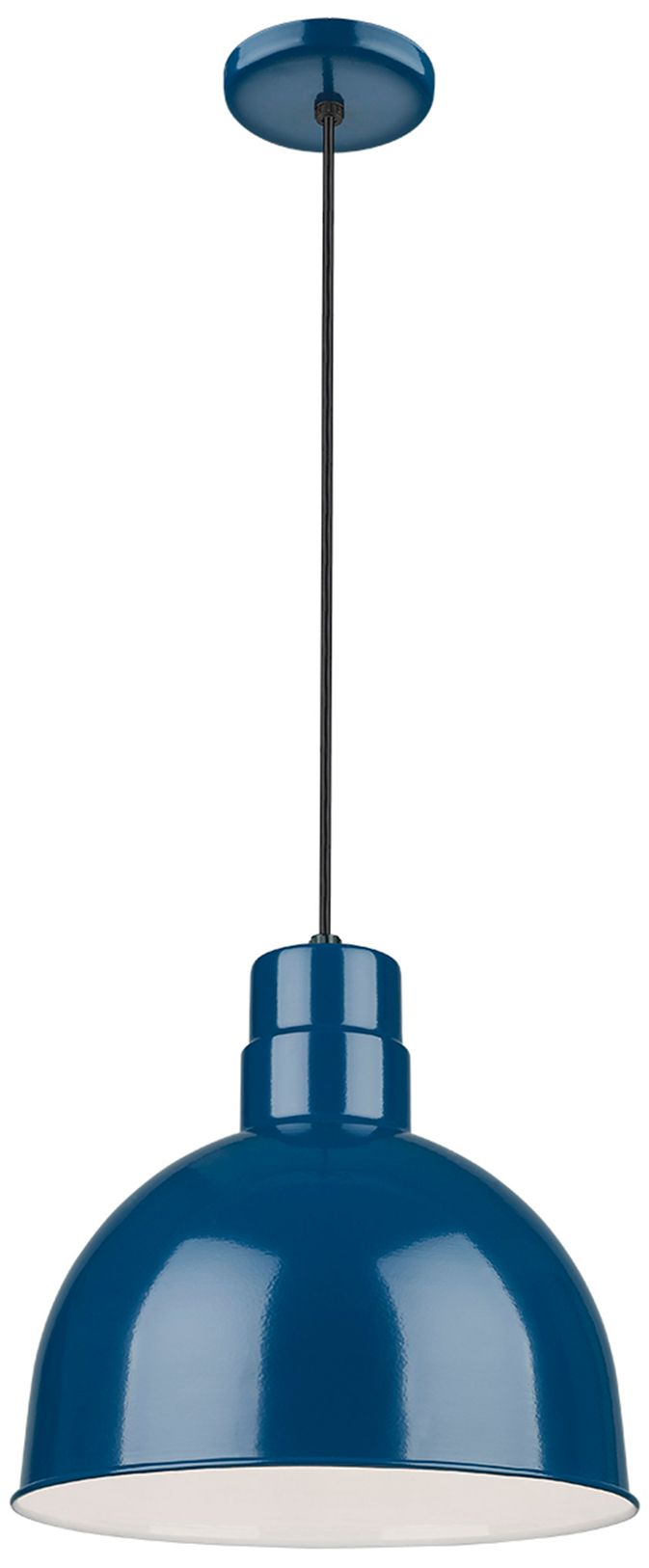 Millennium R Series 1-Light 12" Navy Blue Deep Bowl Pendant Light