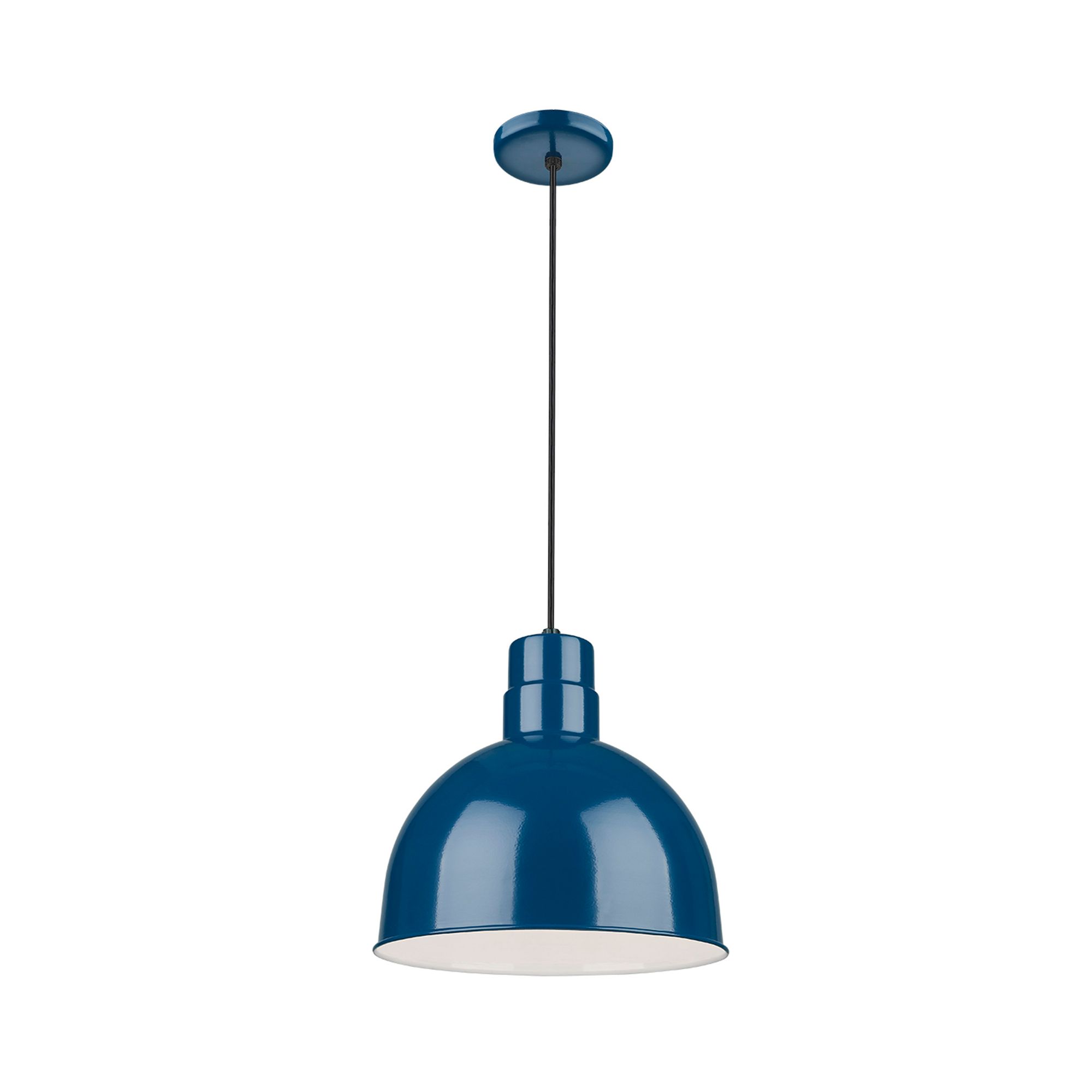 Image 2 Millennium R Series 1-Light 12" Navy Blue Deep Bowl Pendant Light more views