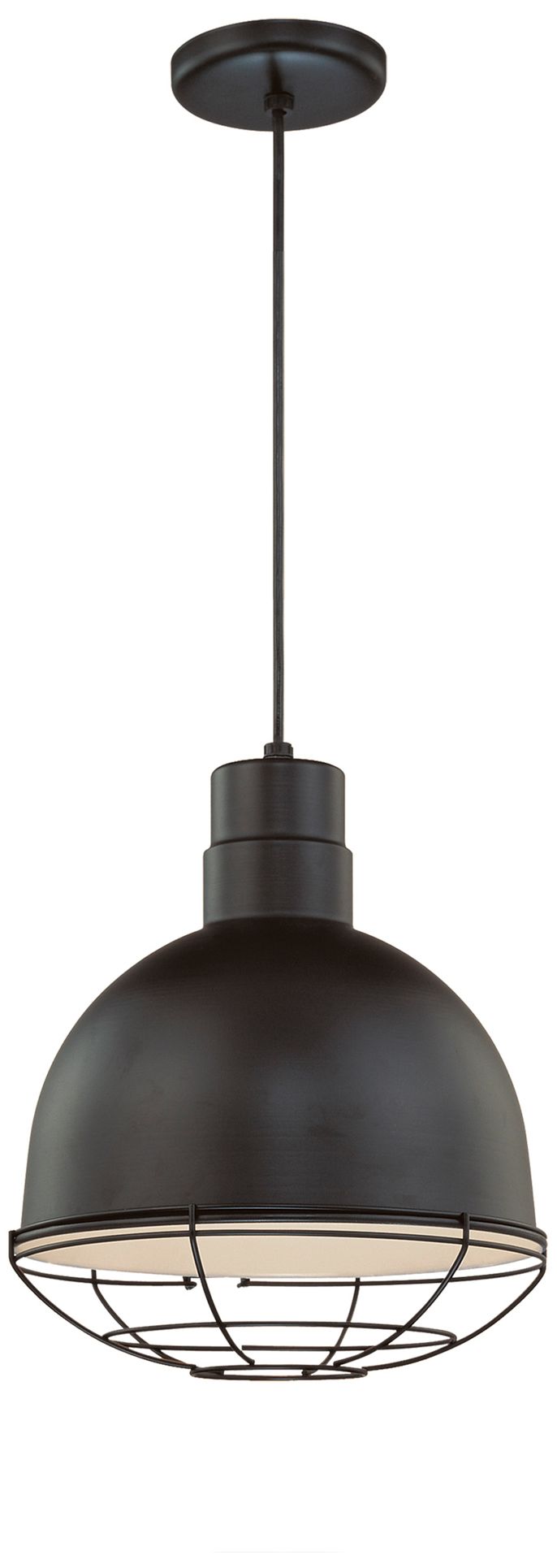 Millennium R Series 1-Light 12" Satin Black Deep Bowl Pendant Light