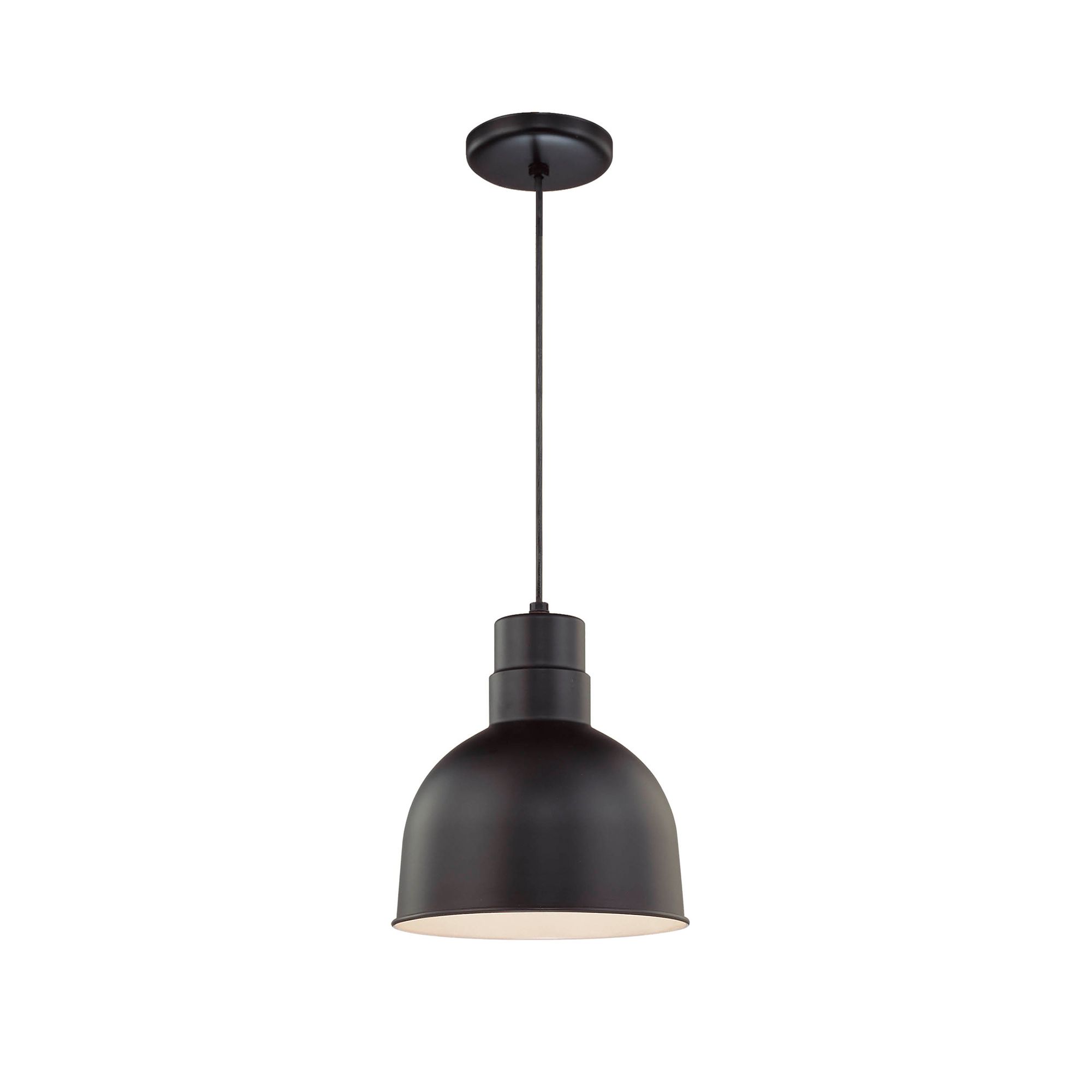 Image 2 Millennium R Series 1-Light 12" Satin Black Deep Bowl Pendant Light more views